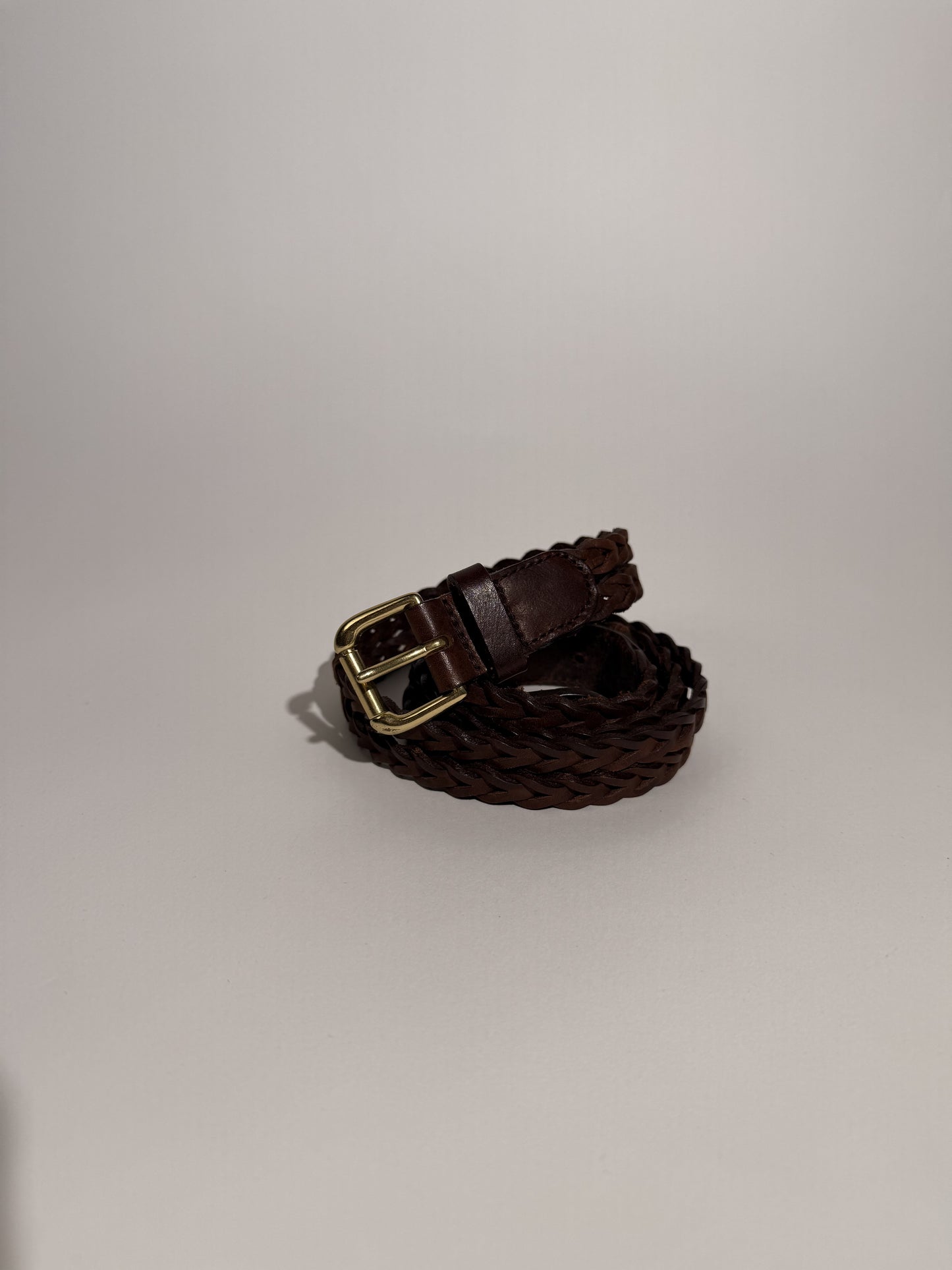 Dark Brown Braided Leather Belt