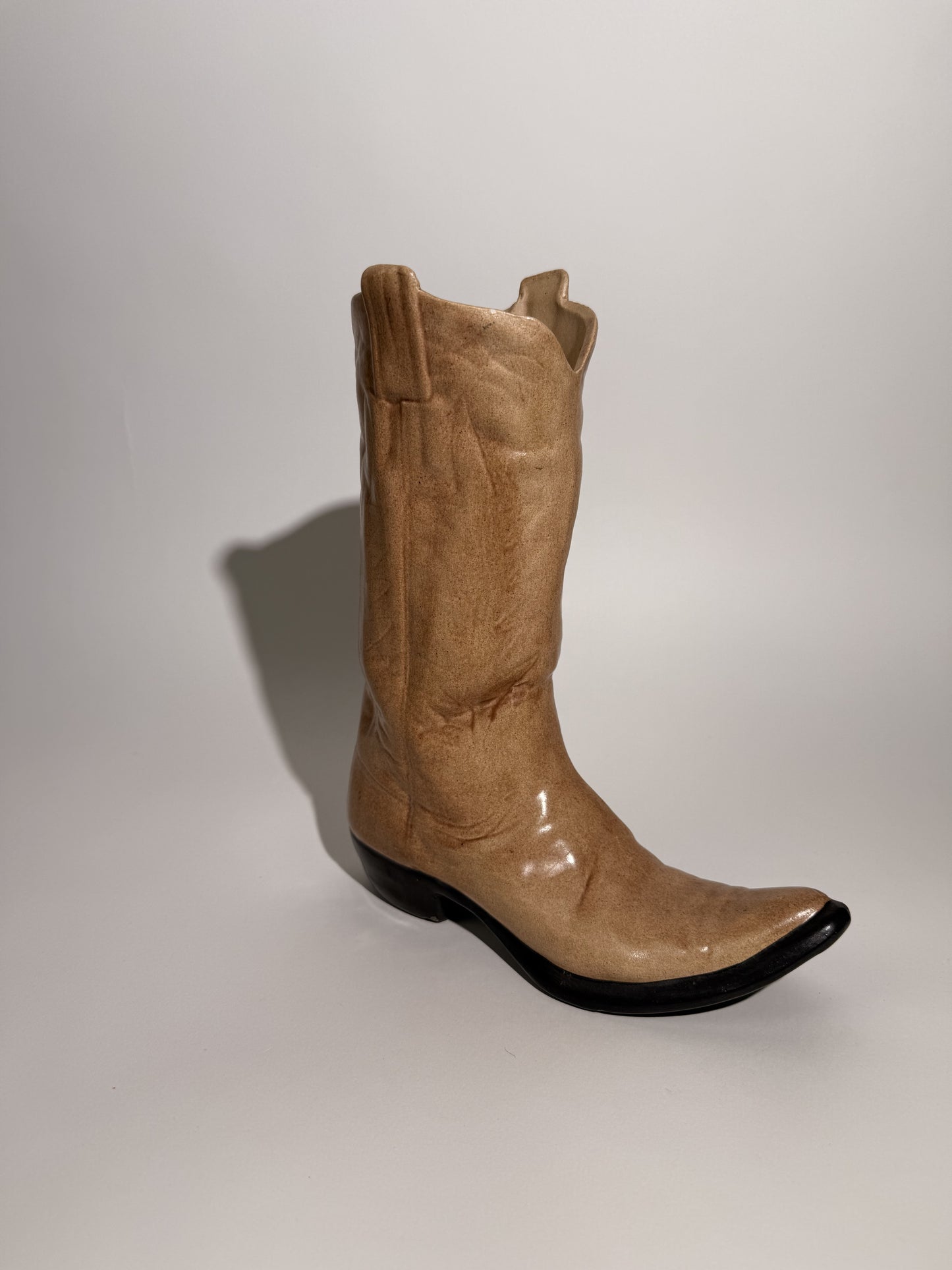 Ceramic Cowboy Boot Vase