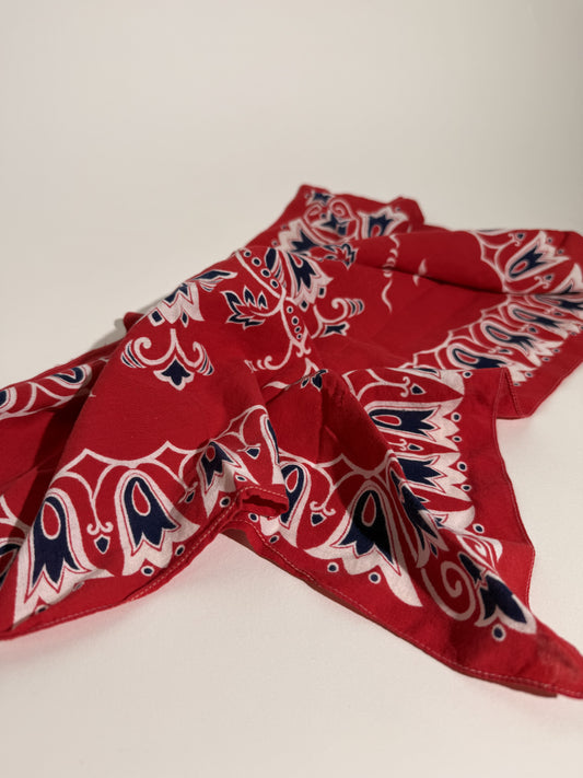 Red + Blue Floral Bandana