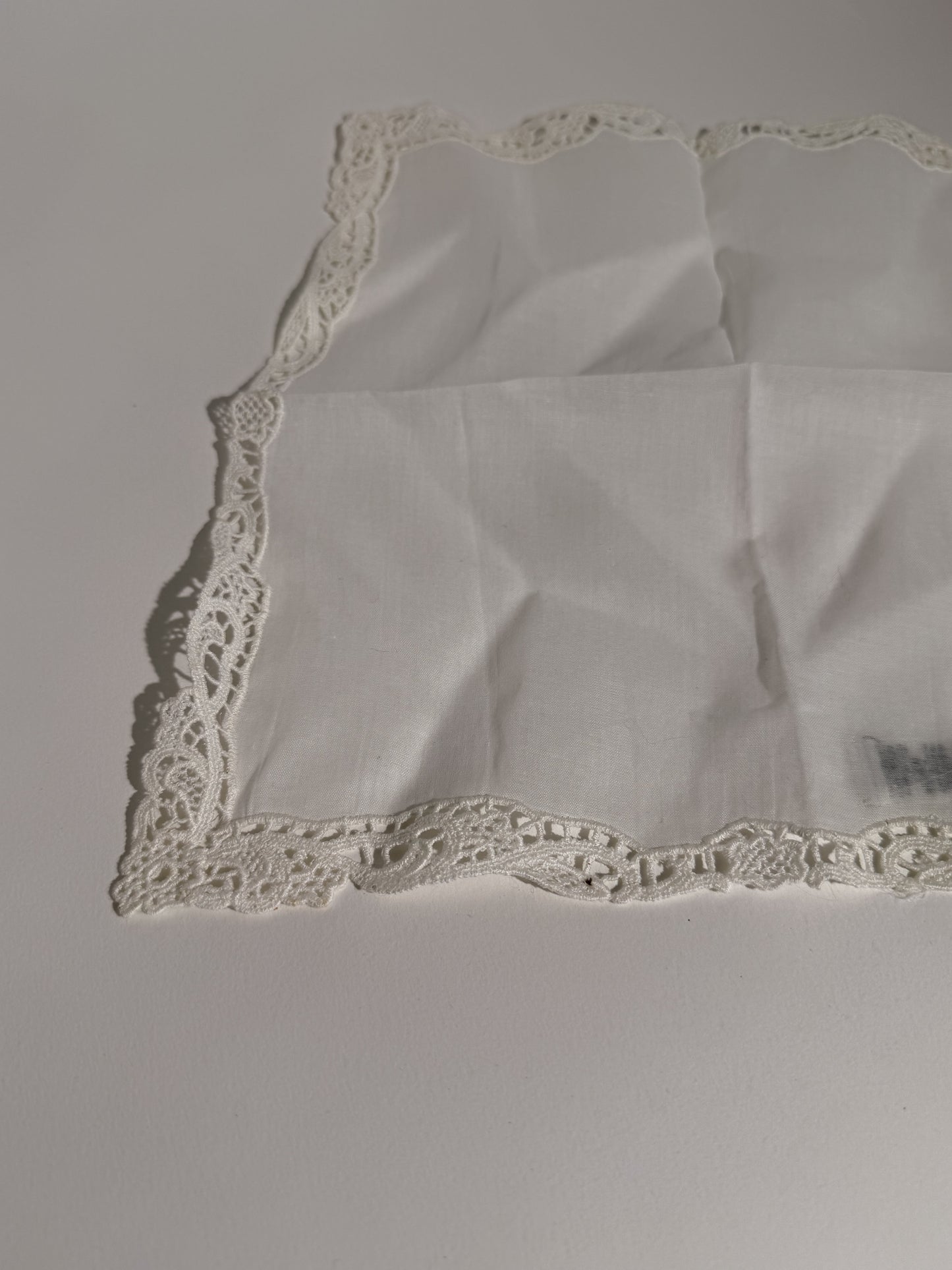 Rose Lace Trim Handkerchief