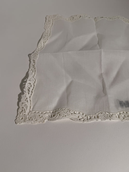 Rose Lace Trim Handkerchief