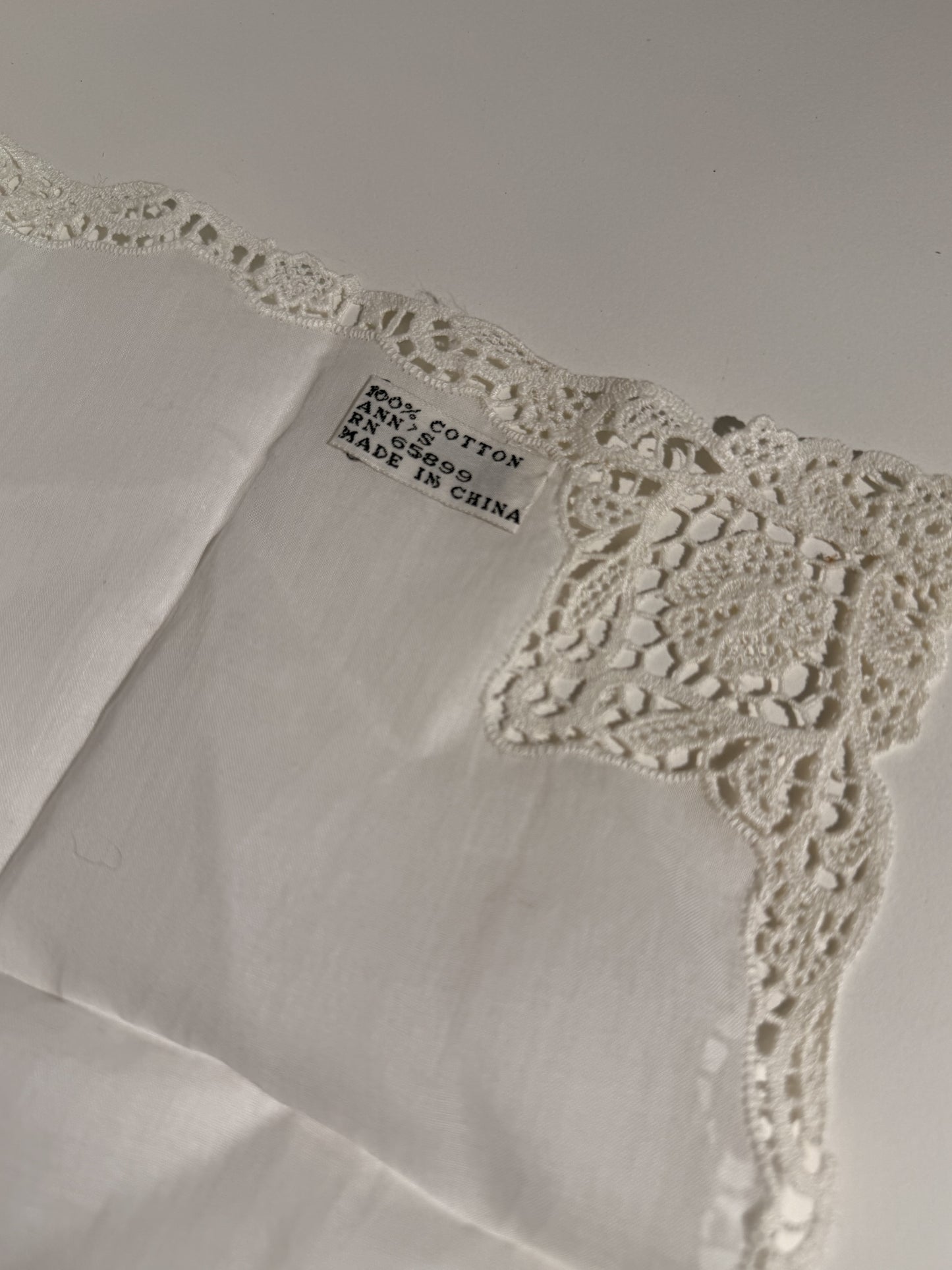 Rose Lace Trim Handkerchief
