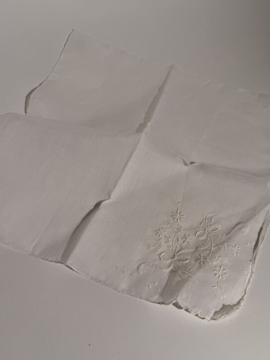Bow + Bouquet Embroidered Handkerchief