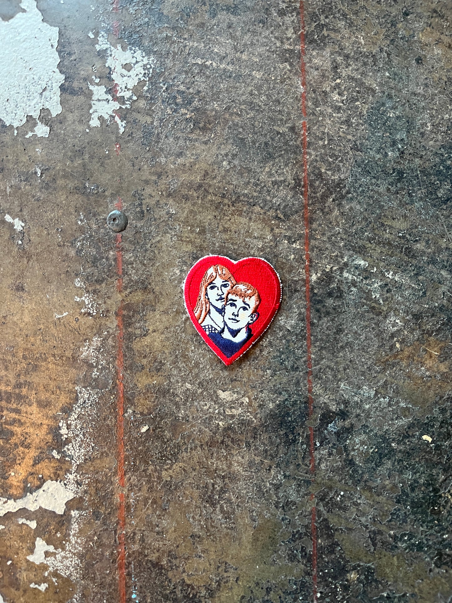 Couple Heart Embroidered Patch