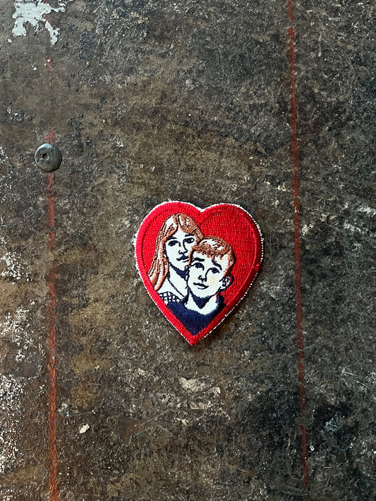 Couple Heart Embroidered Patch