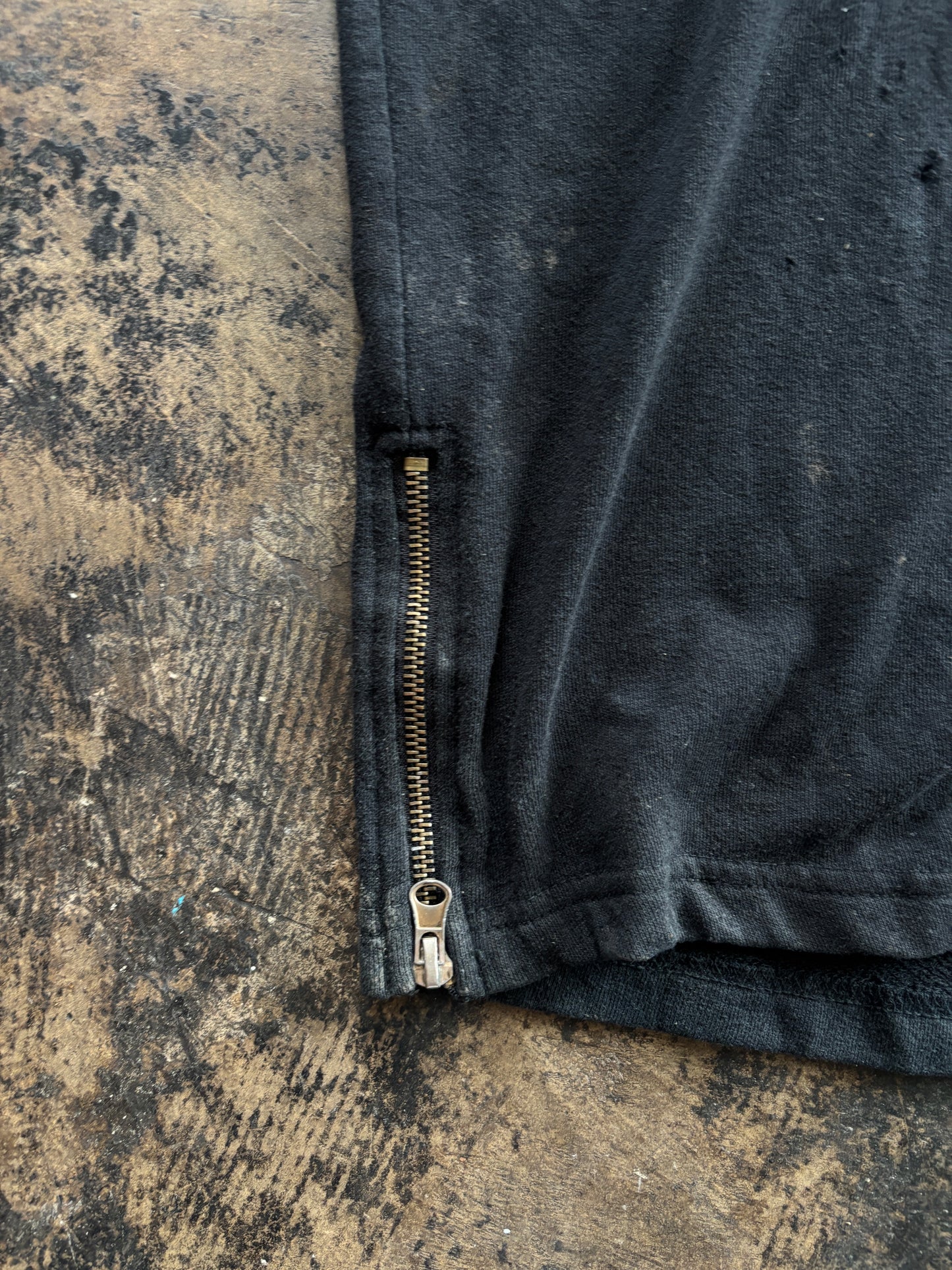Black Short Sleeve Zipper Hoodie