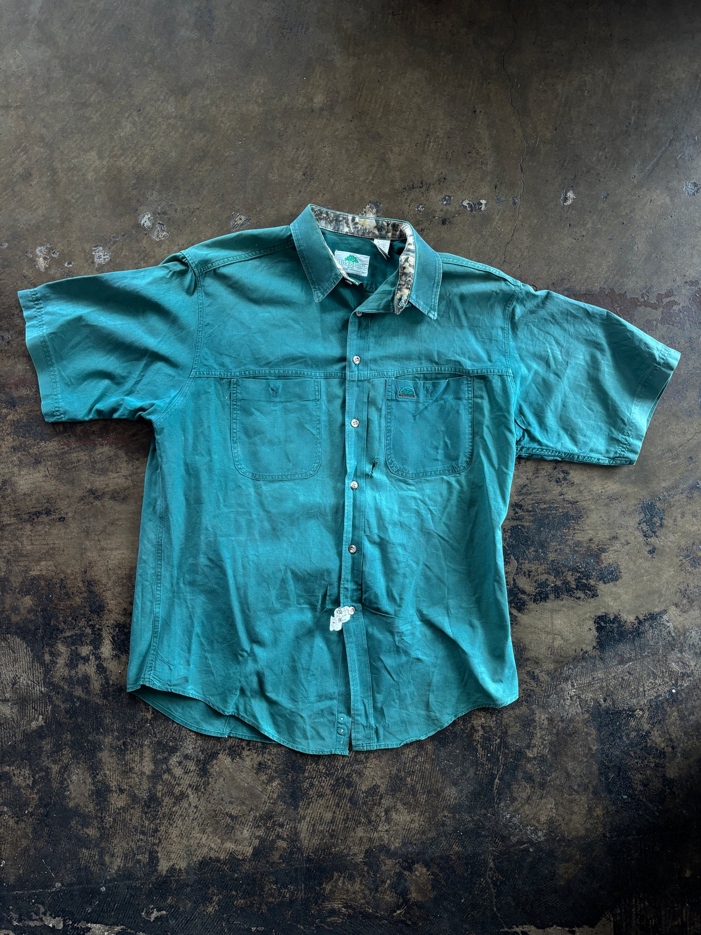 Green Bushlan Short Sleeve Button Up