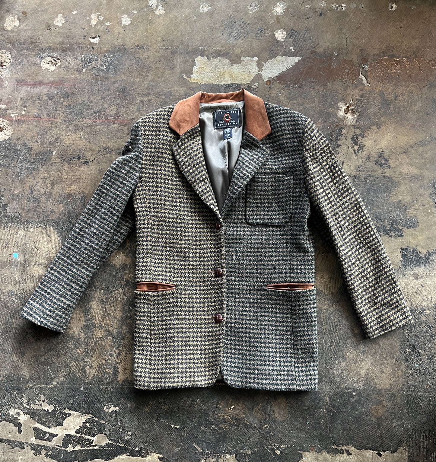 The Limited Brown Herringbone Blazer