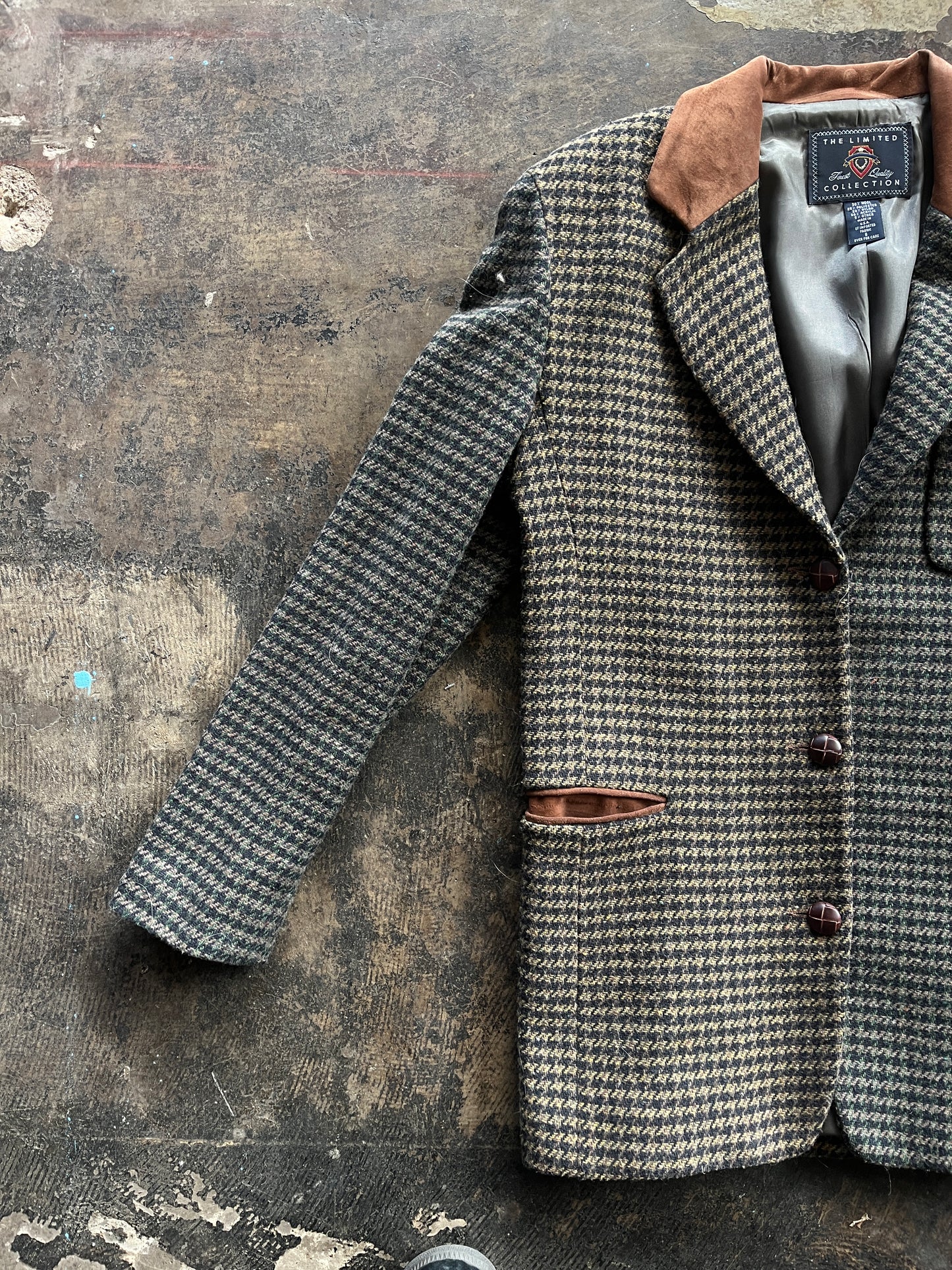 The Limited Brown Herringbone Blazer