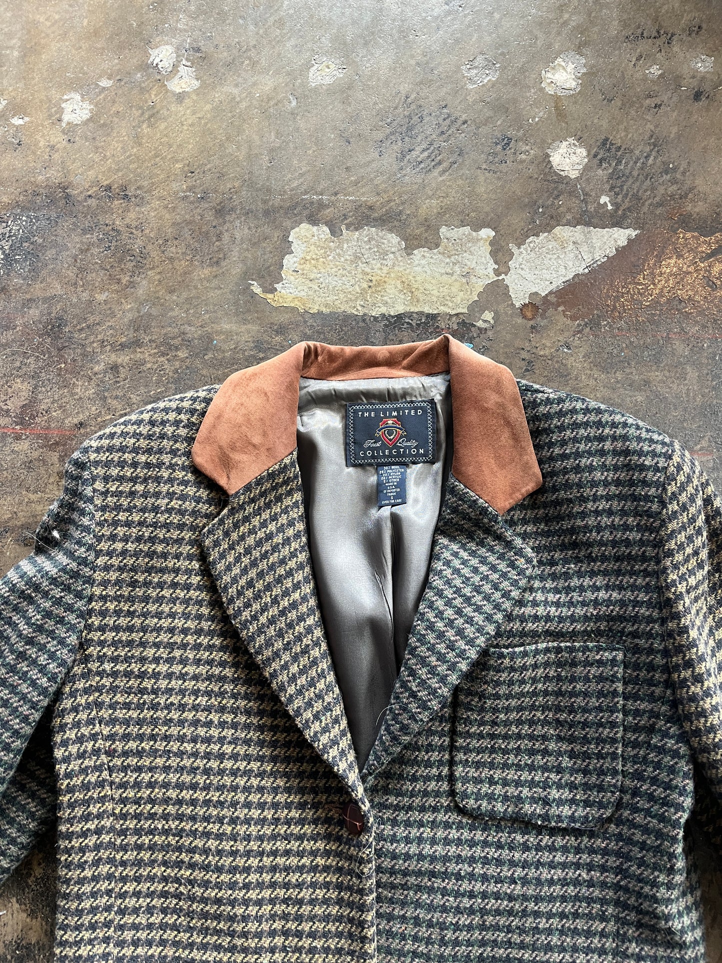 The Limited Brown Herringbone Blazer