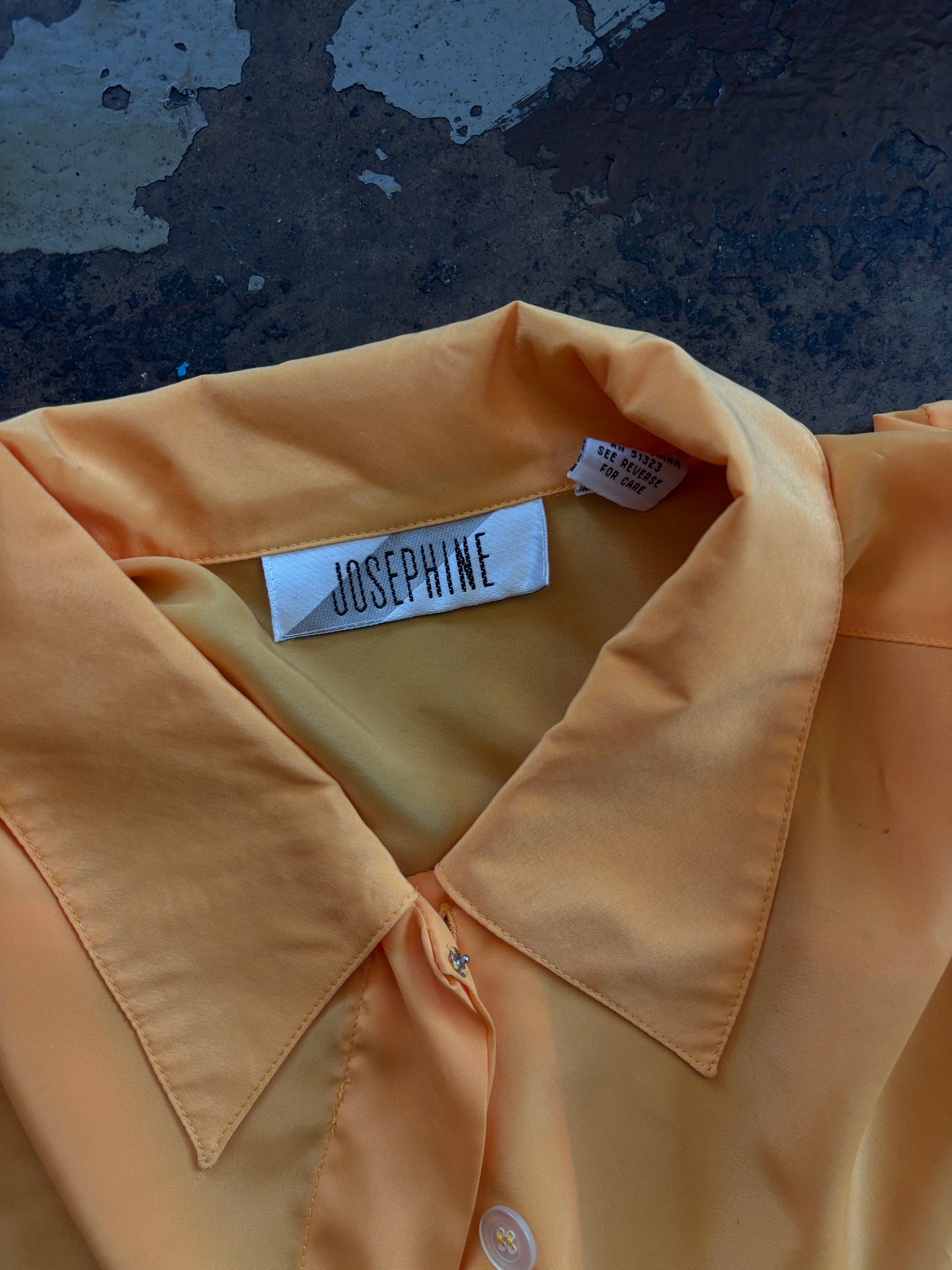 Yellow Short Sleeve Button Up Blouse