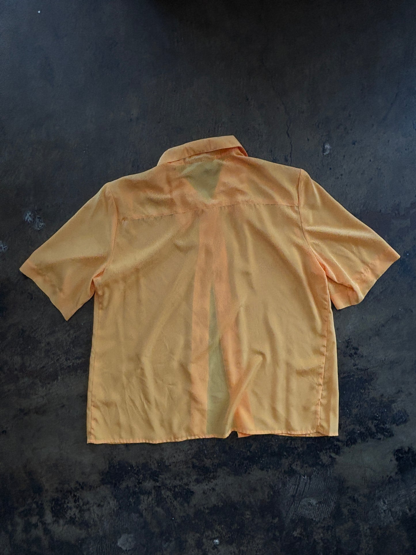 Yellow Short Sleeve Button Up Blouse