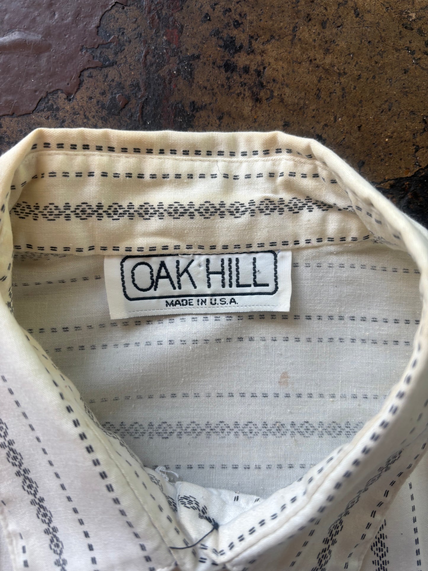 Black + White Patterned Button Up