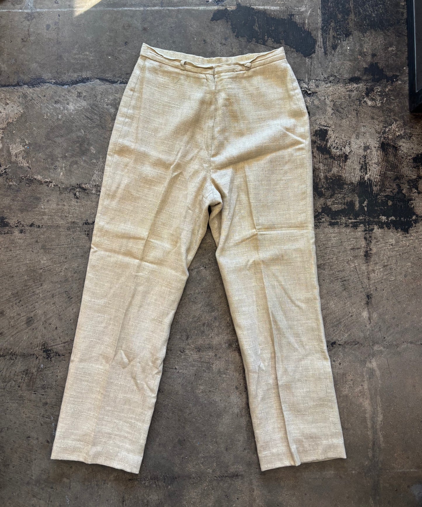 Tan Textured Trousers