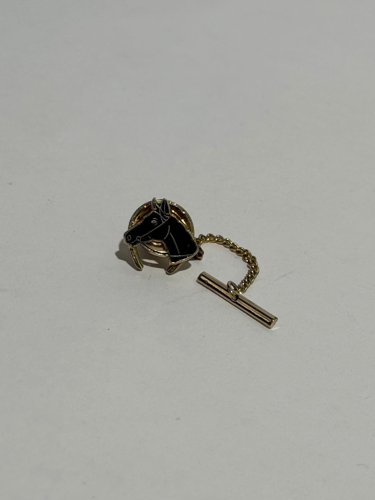 Black Horse + Horseshoe Tie Pin