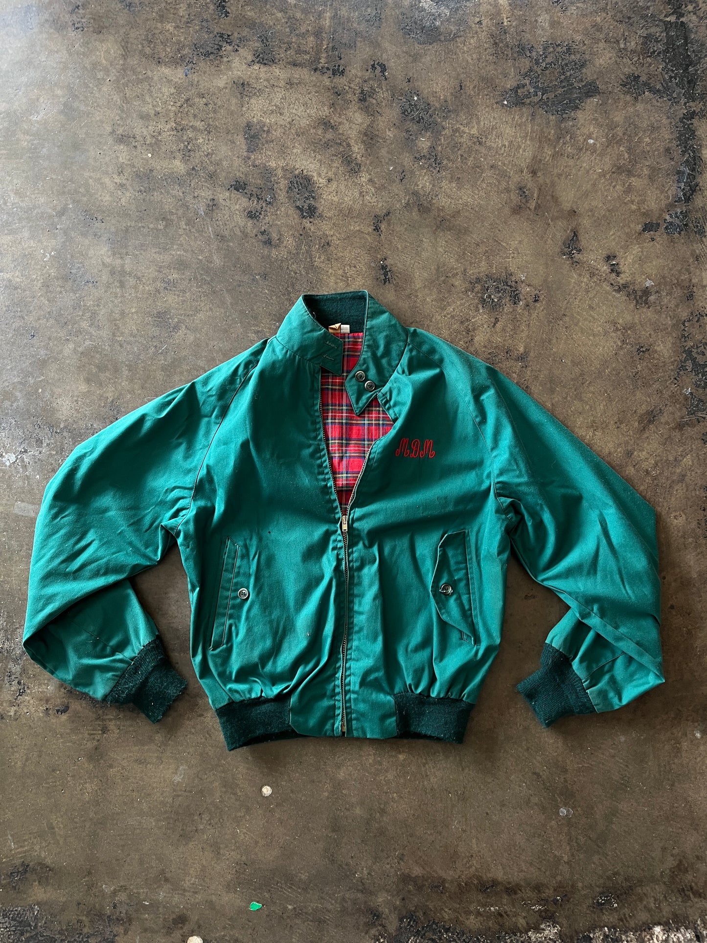 "MDM" Plaid Lined Green Club Jacket