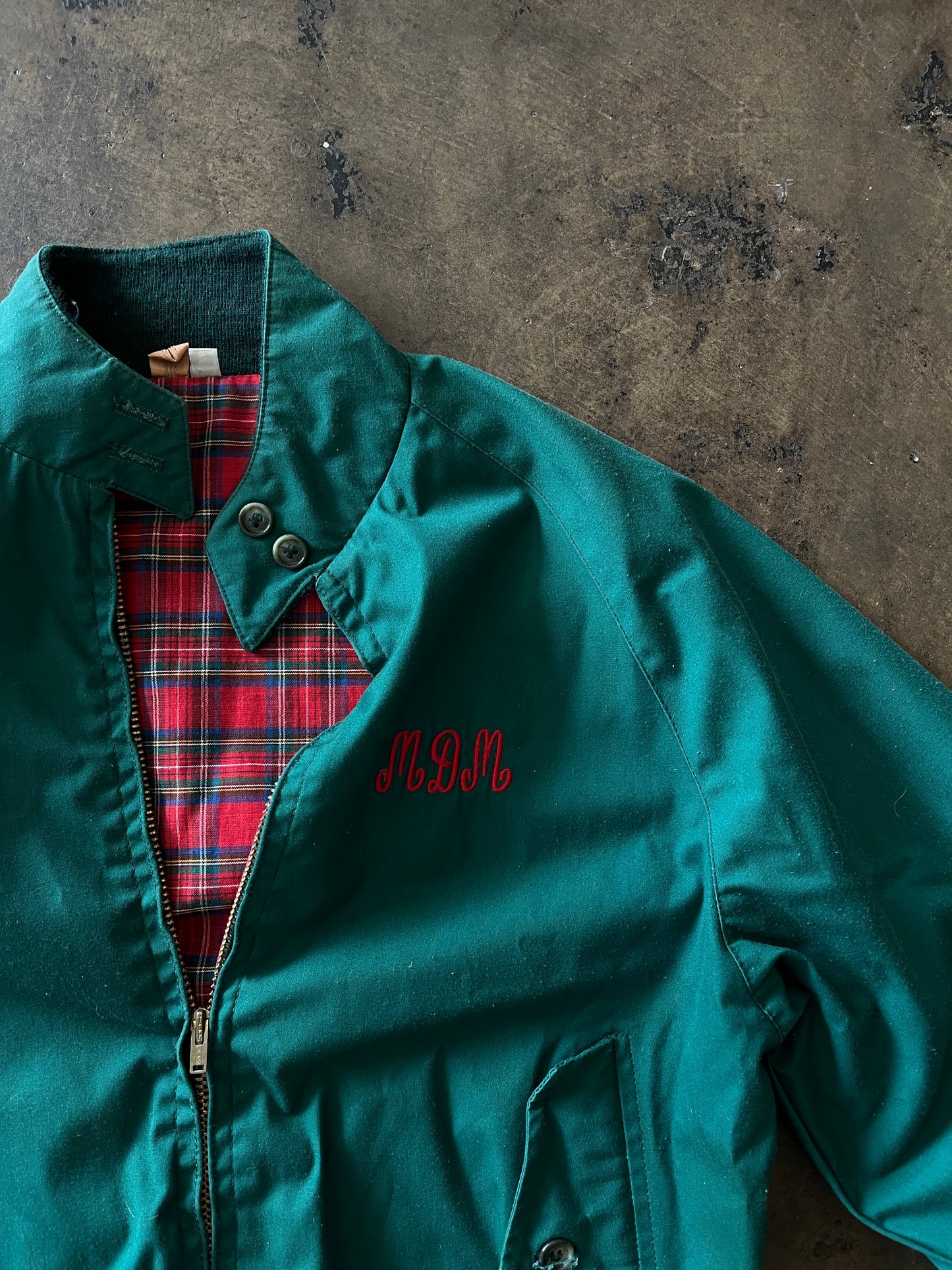 "MDM" Plaid Lined Green Club Jacket