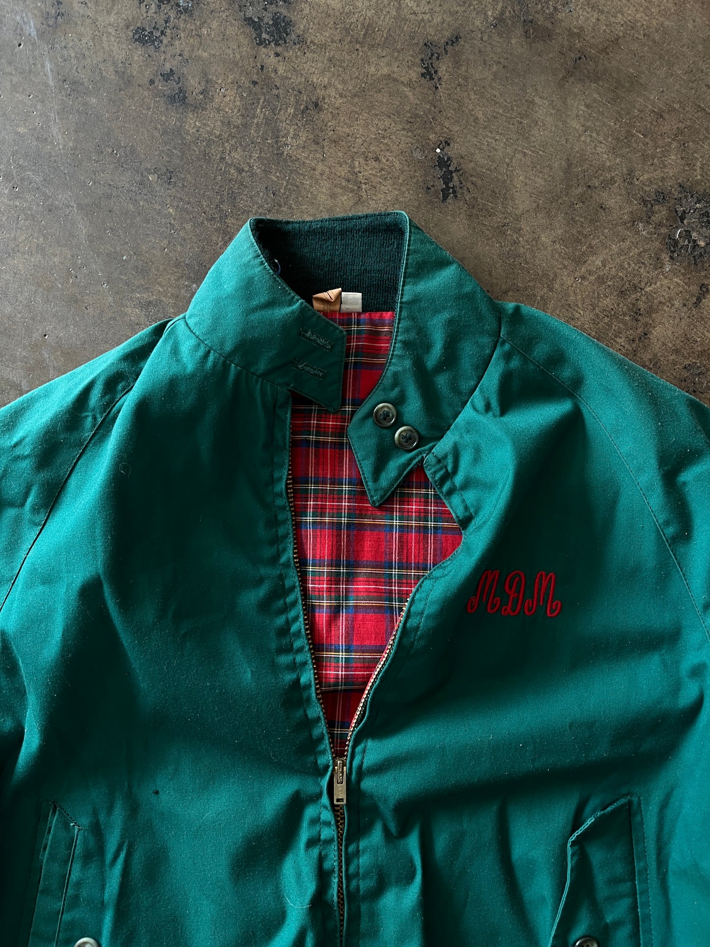 "MDM" Plaid Lined Green Club Jacket
