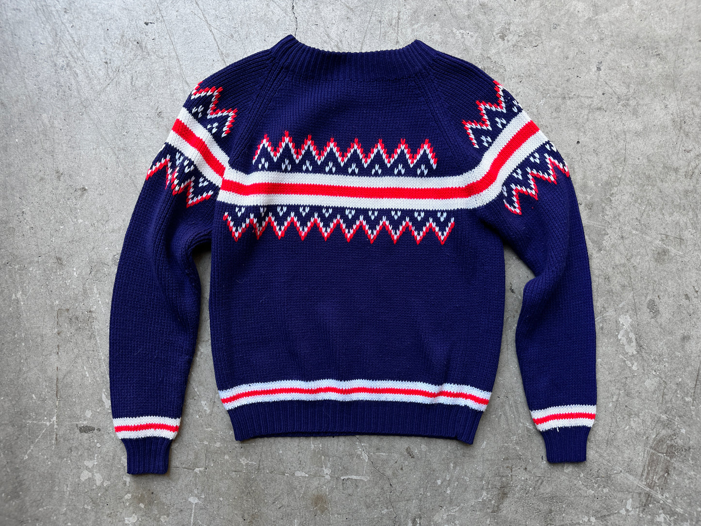 Navy + Red Fair Isle Sweater