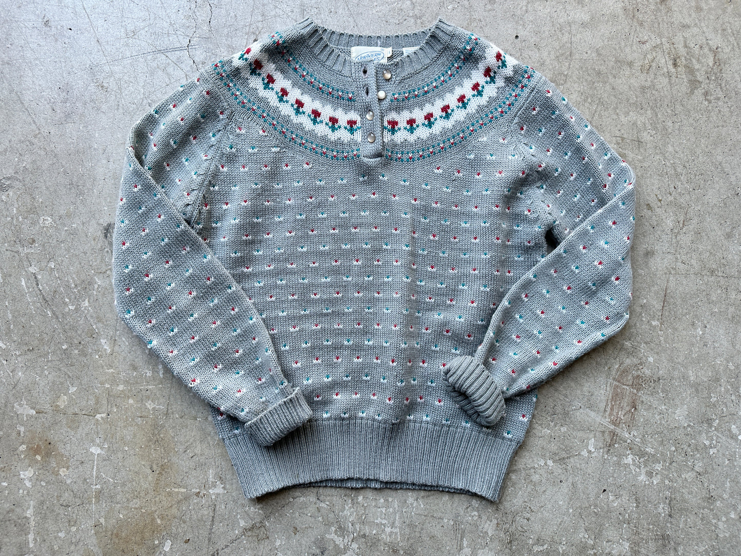 Gray Fair Isle Sweater