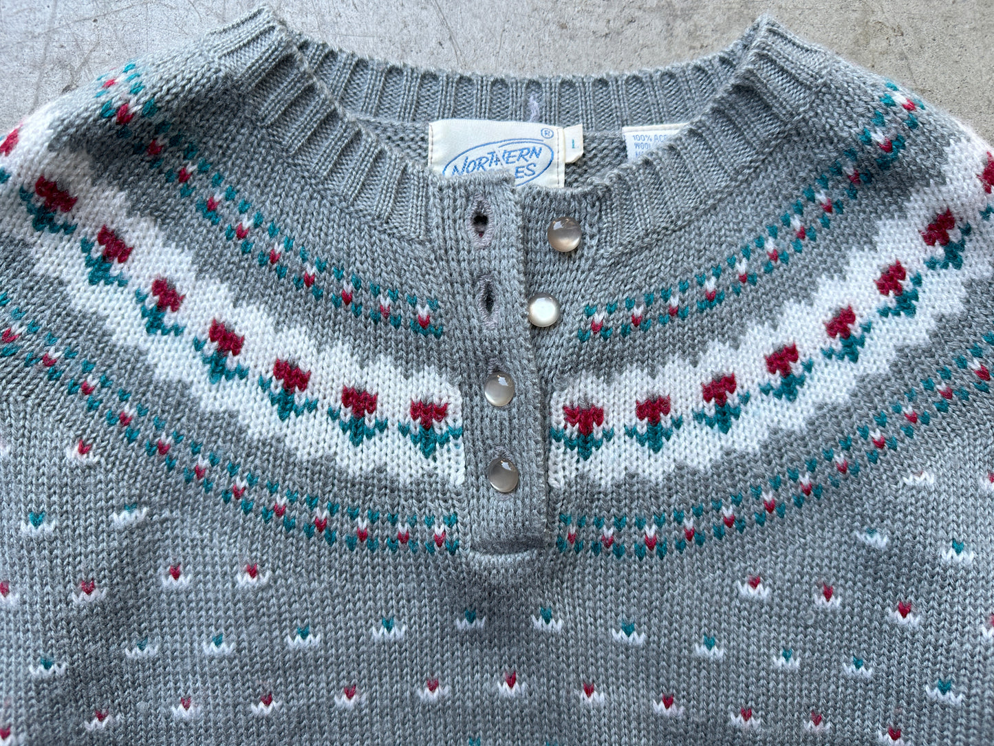 Gray Fair Isle Sweater