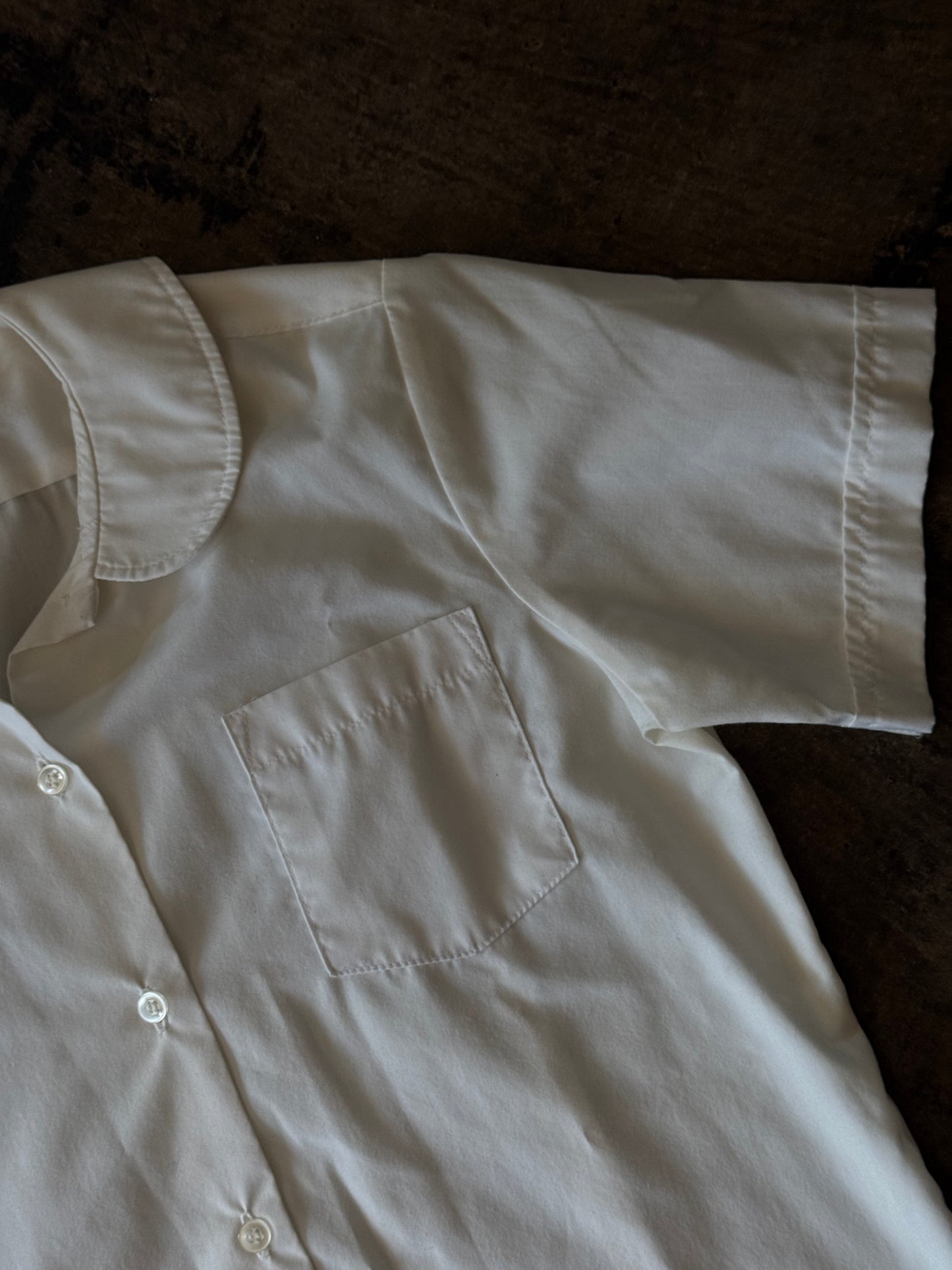 Miss Tulane Peter Pan Collar Short Sleeve Button Up