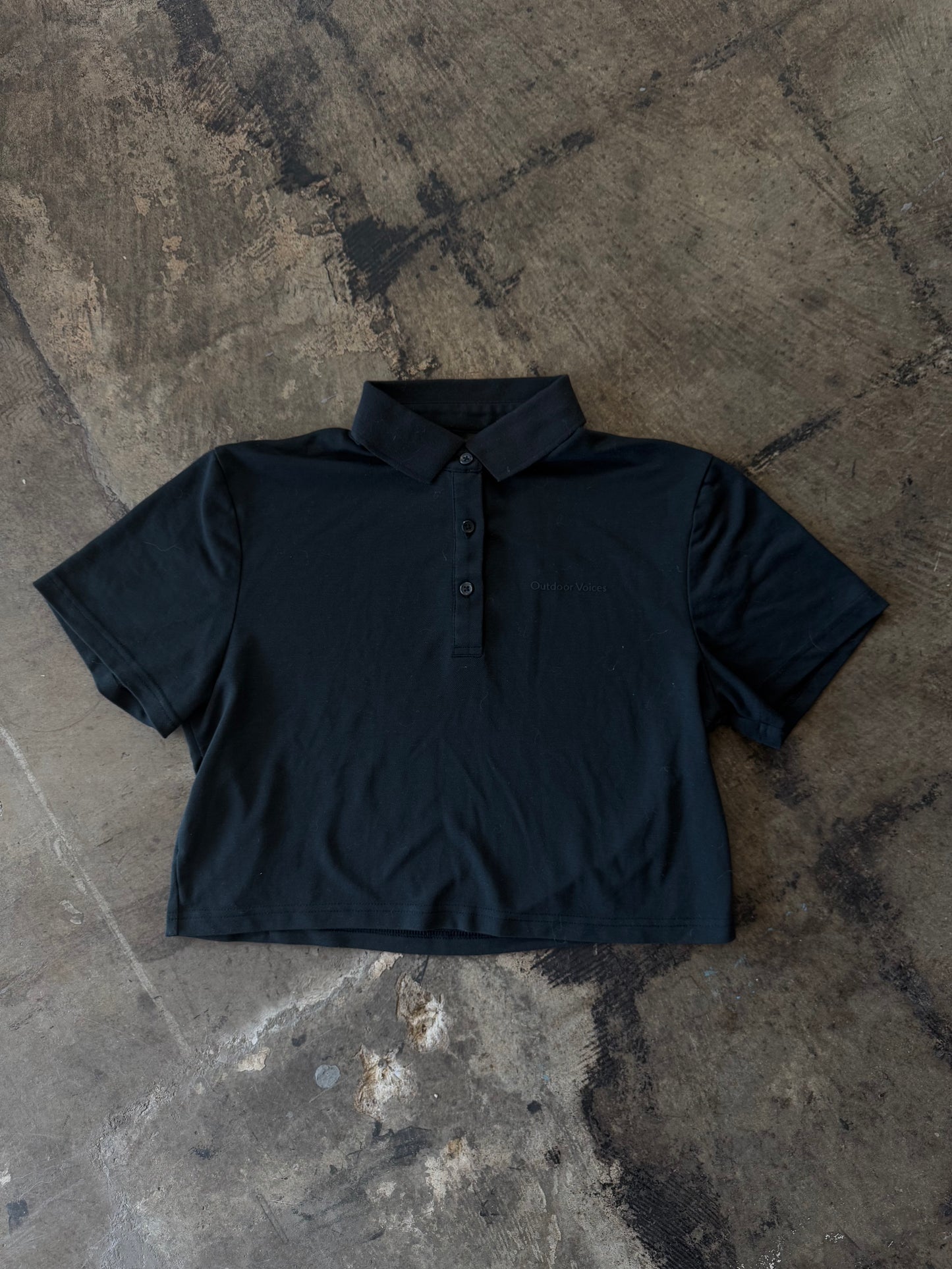 Outdoor Voices Black Cropped Polo
