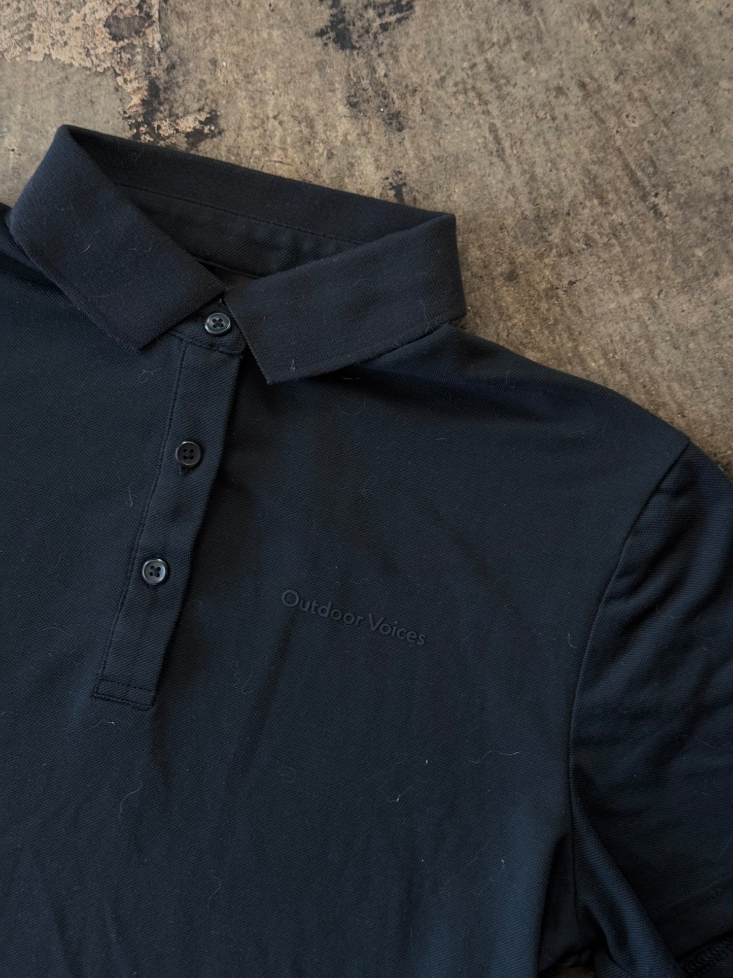 Outdoor Voices Black Cropped Polo