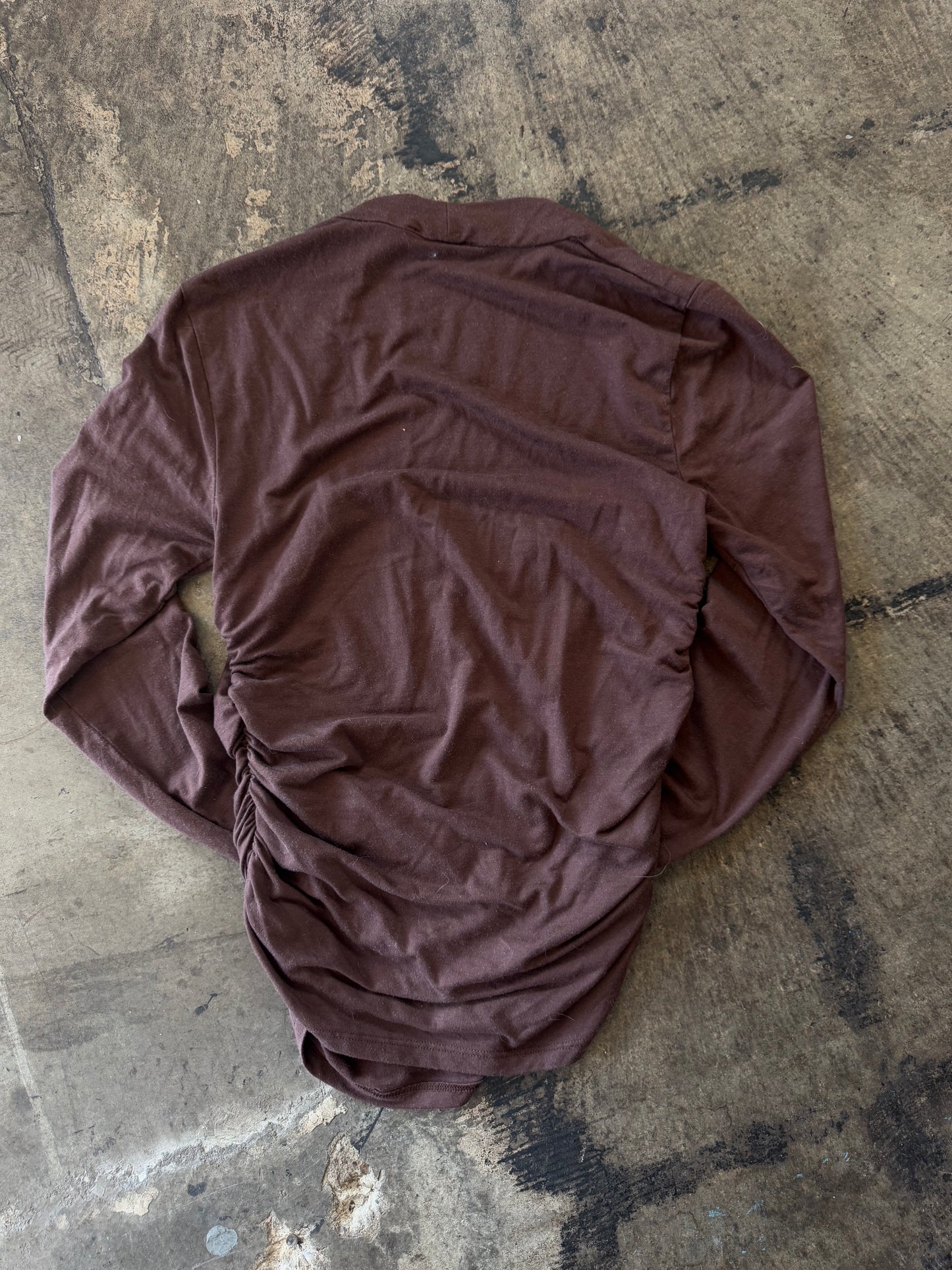 Brown Reformation Squareneck Long Sleeve Top
