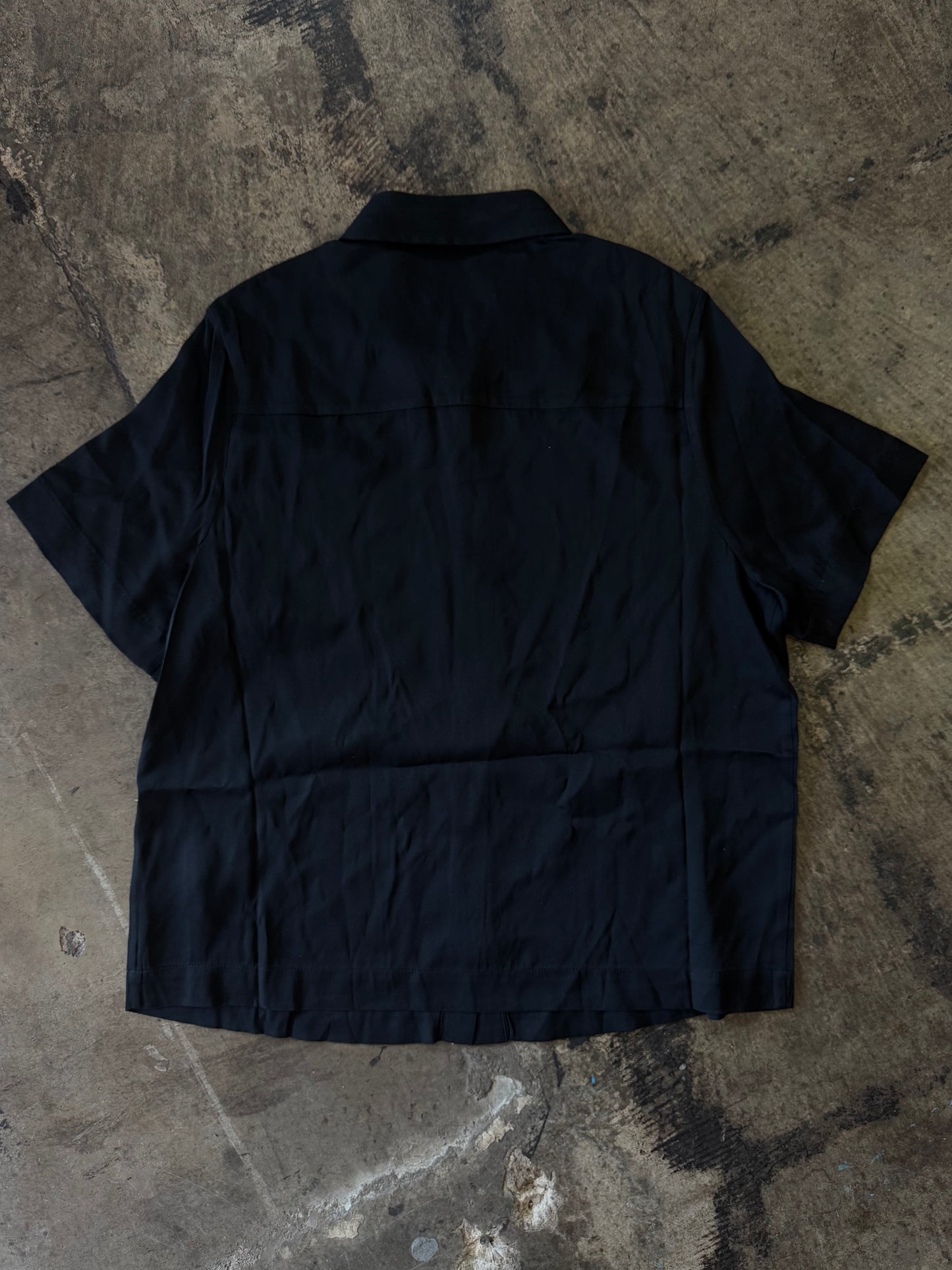 Quince Black Boxy Button Up Blouse