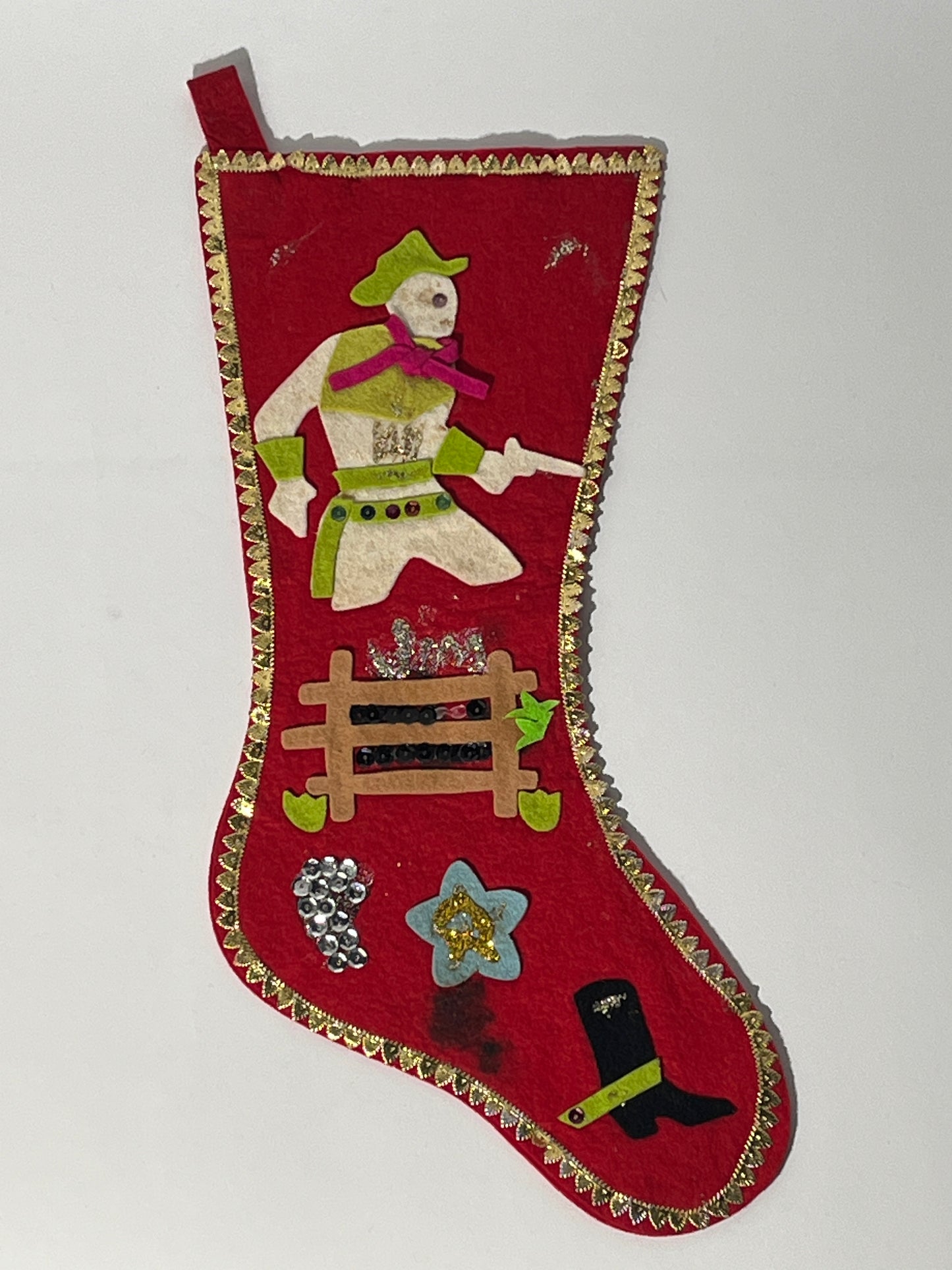Handmade Cowboy Christmas Stocking