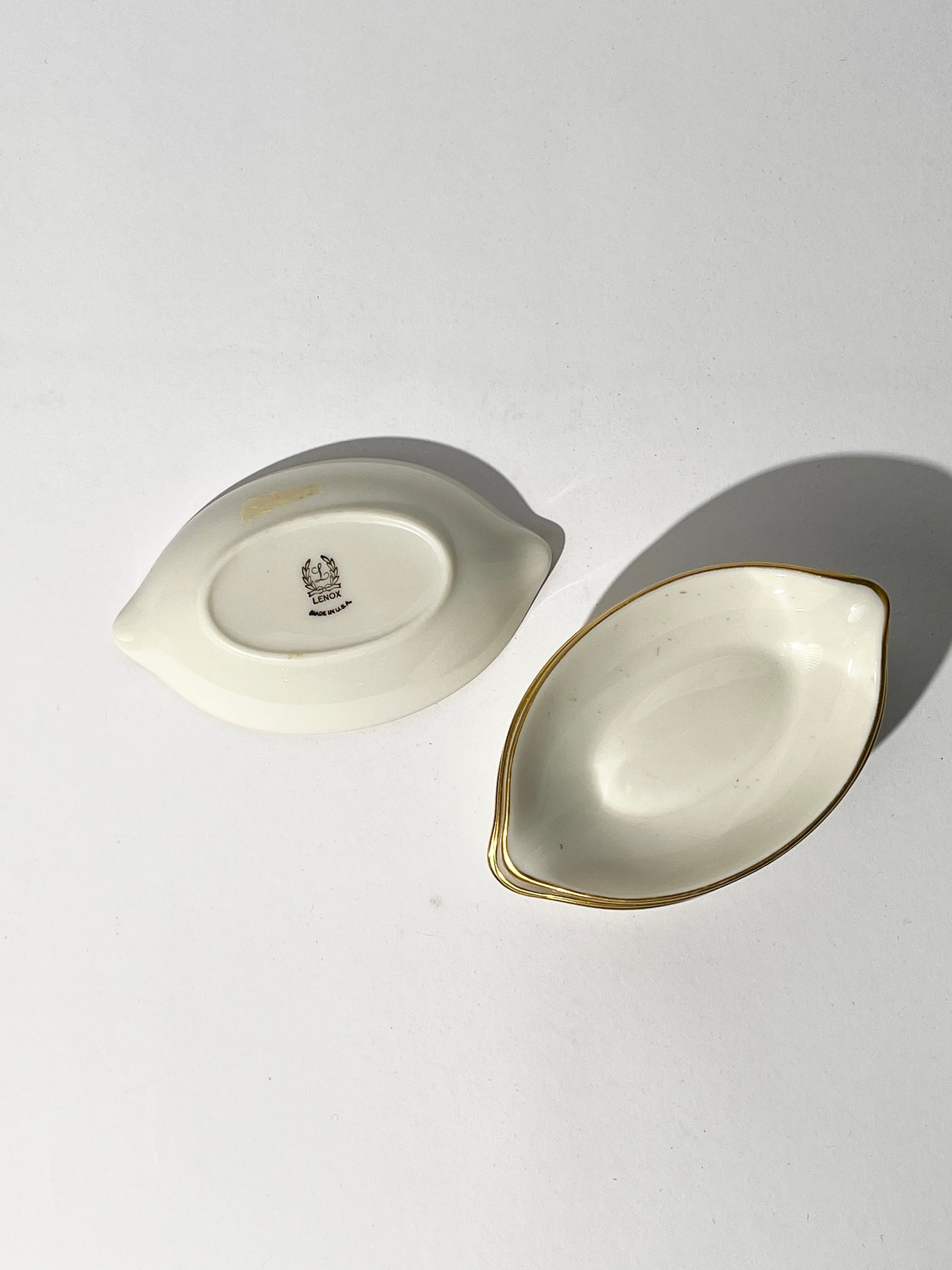 Cream Gold Trim Mini Ceramic Dish Set