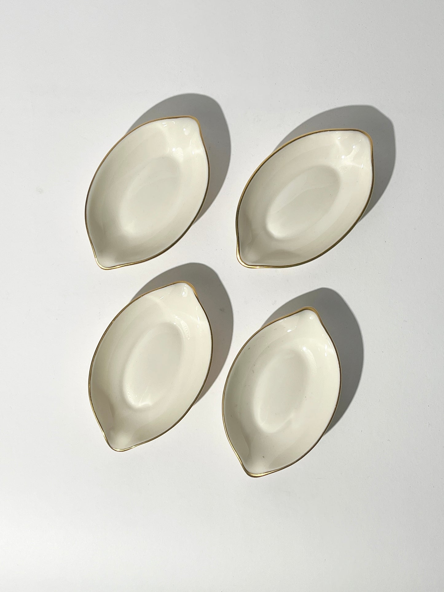 Cream Gold Trim Mini Ceramic Dish Set