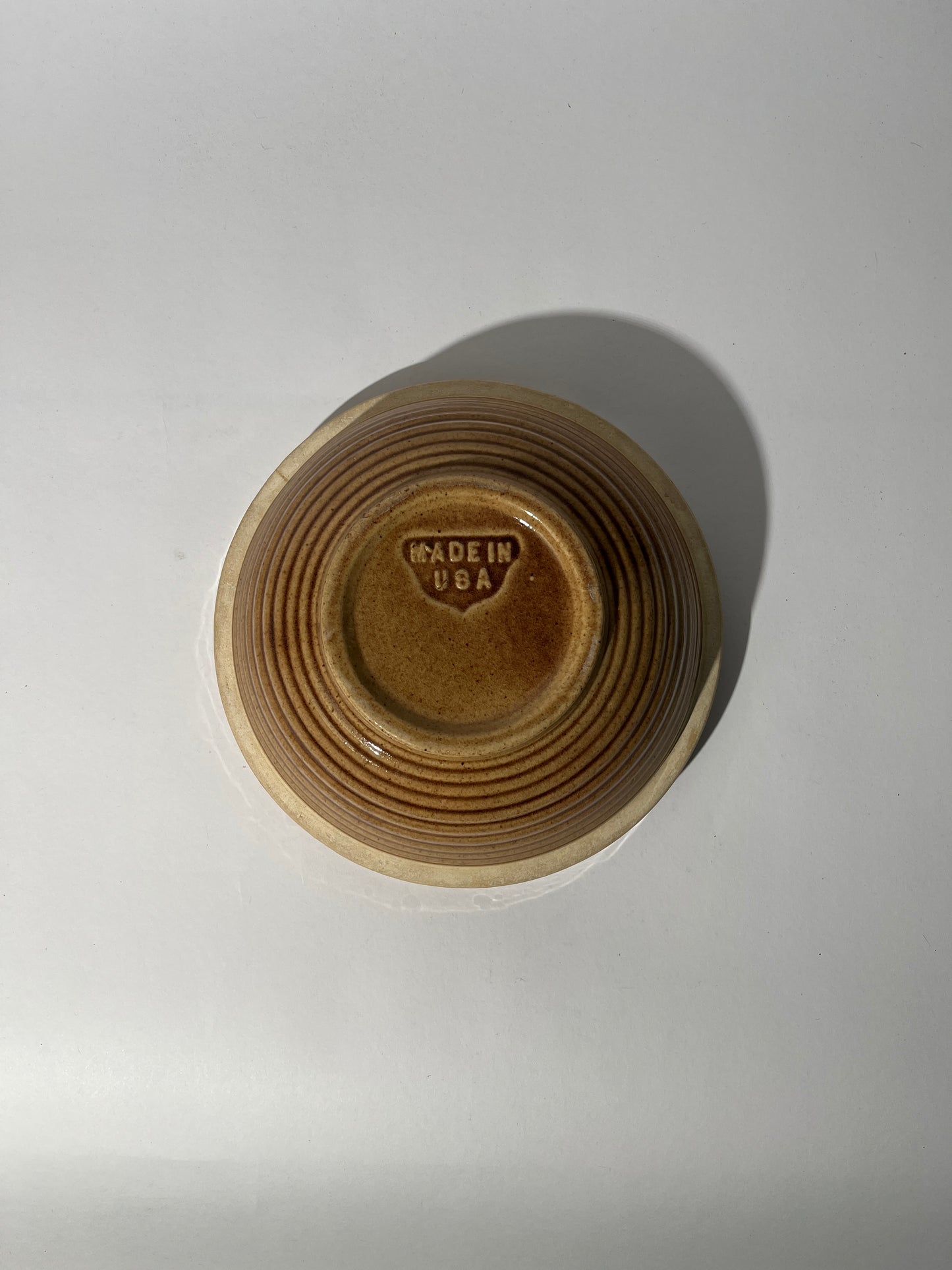 Brown Ribbed Ceramic Bowl