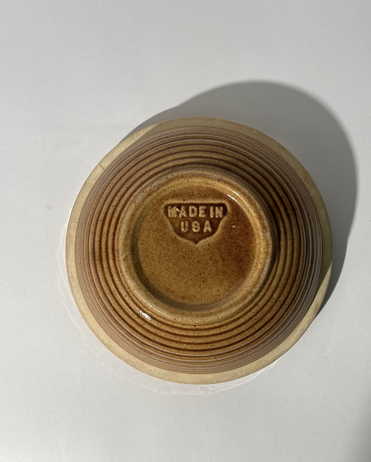Brown Ribbed Ceramic Bowl