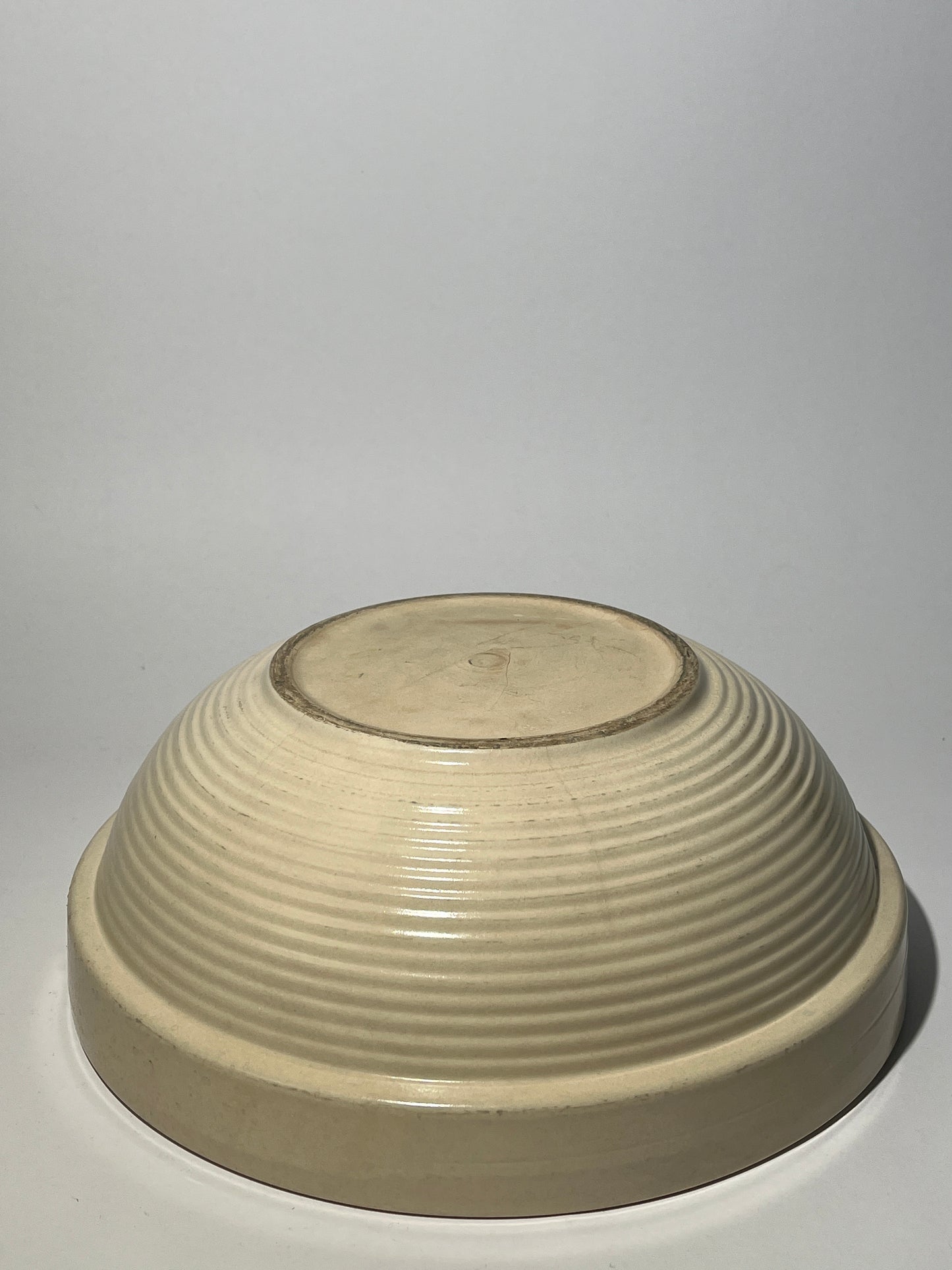 Large Cream Ribbed Bowl