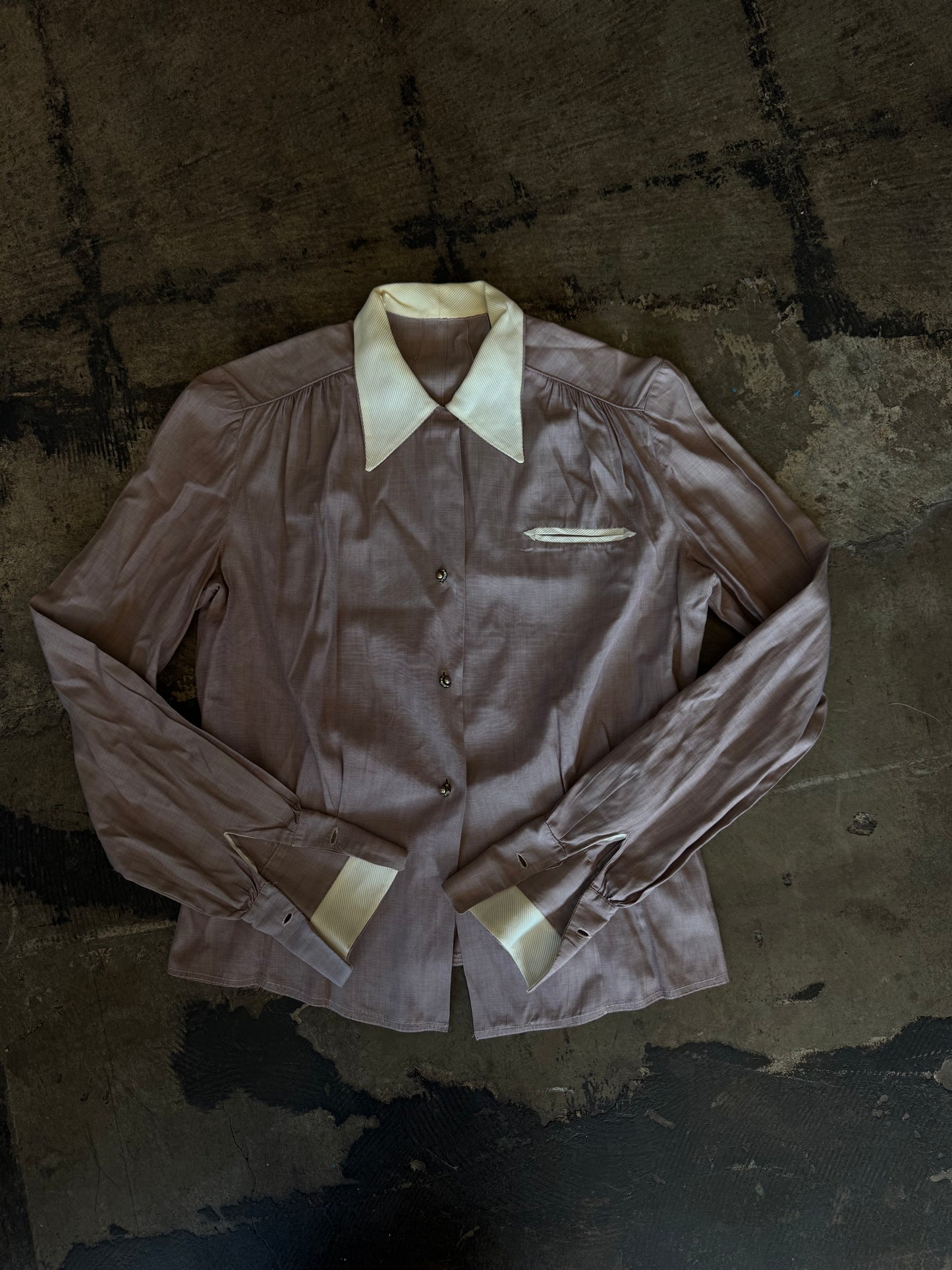 Handmade Maroon Button Up Blouse