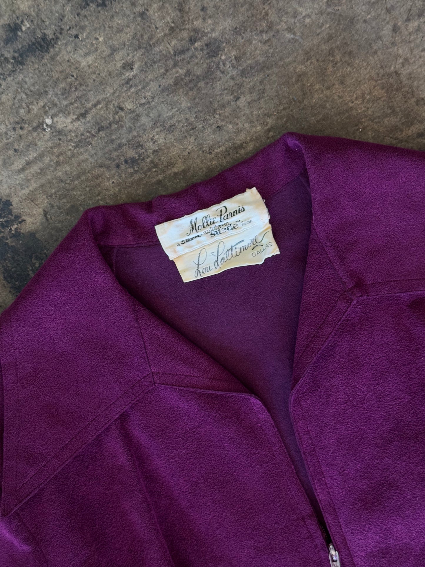 Molly Pannis Plum Microsuede Zipper Front Dress