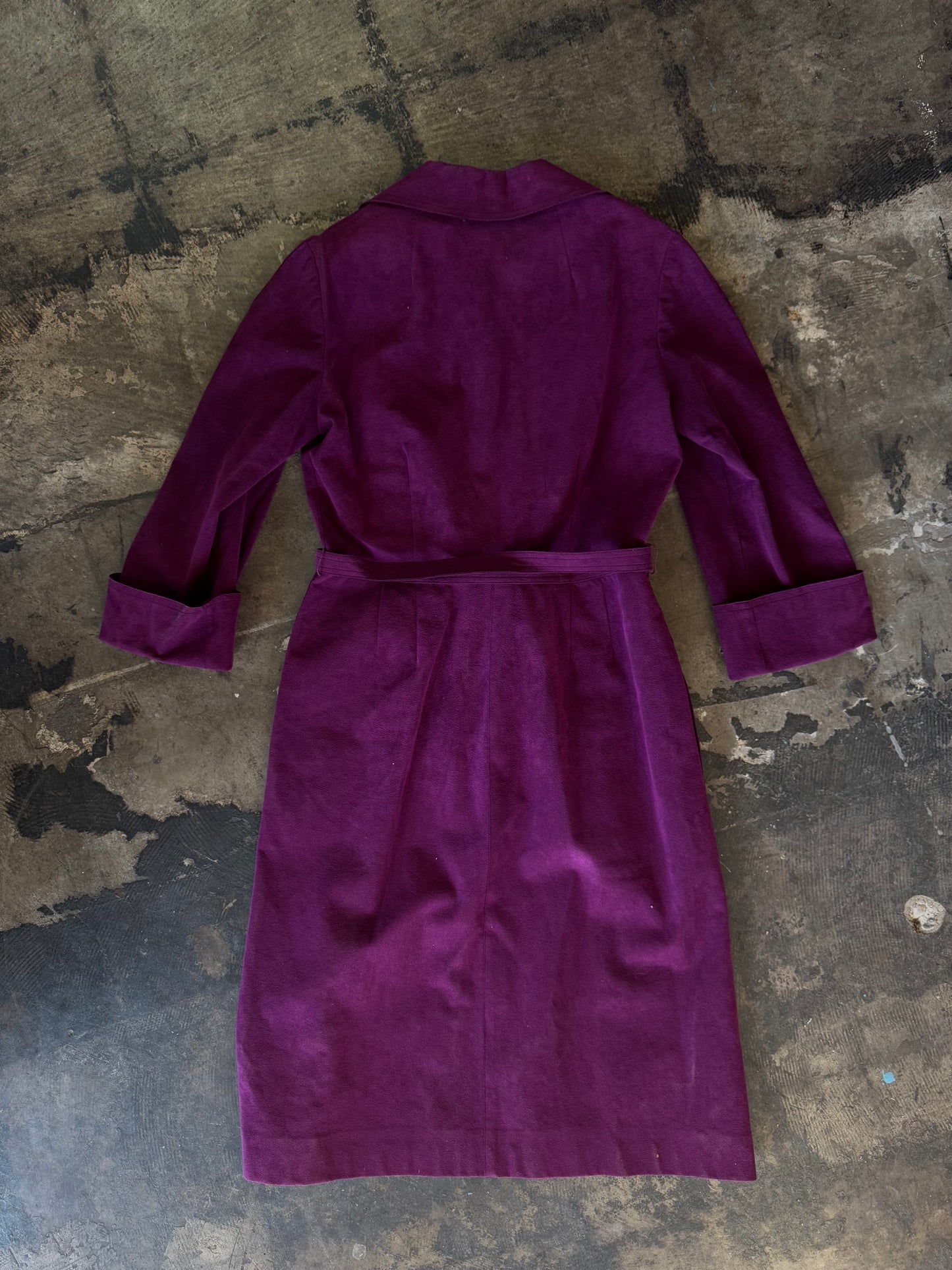 Molly Pannis Plum Microsuede Zipper Front Dress