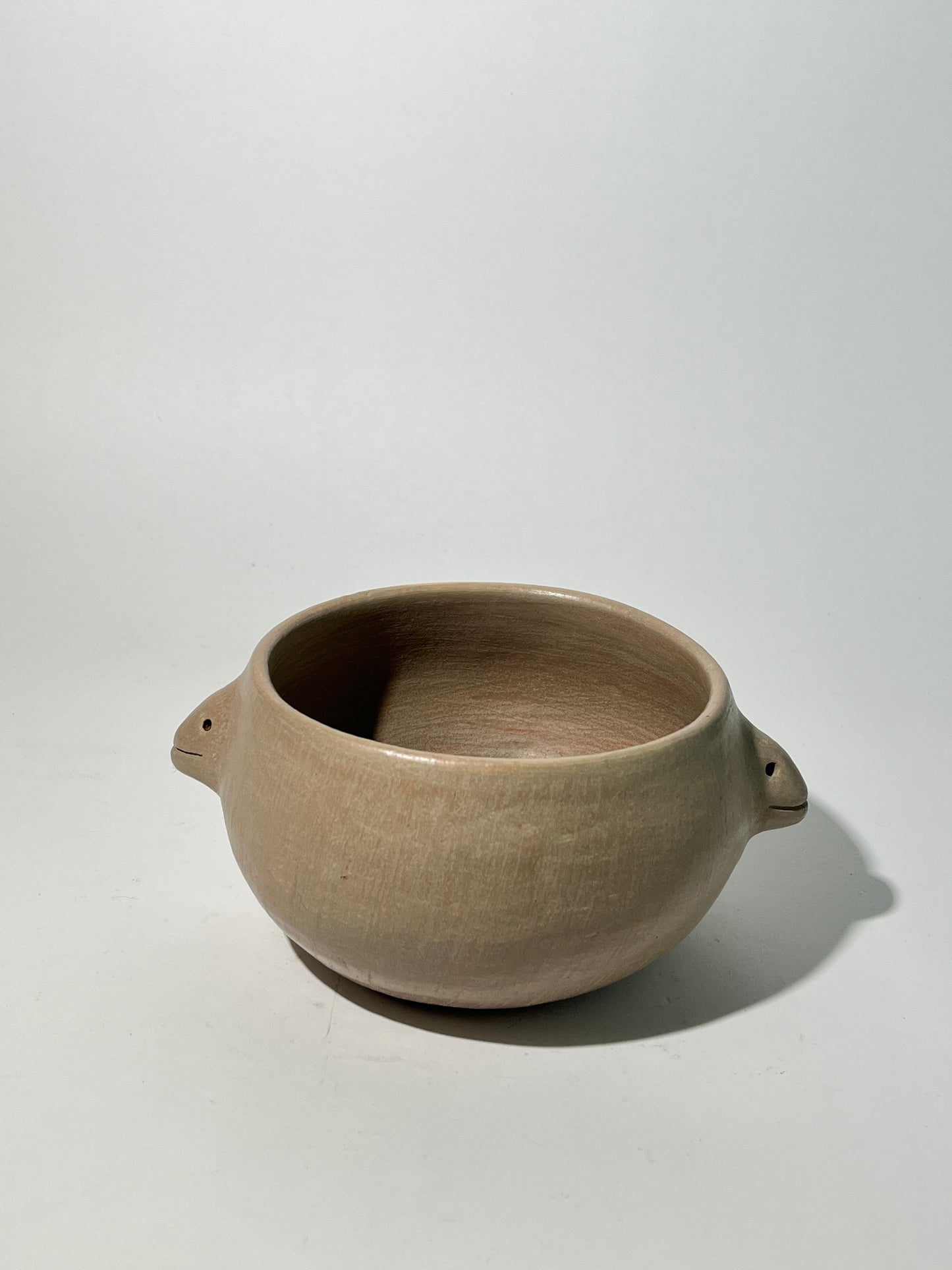 Handmade Mexican Clay Bowl with Faces