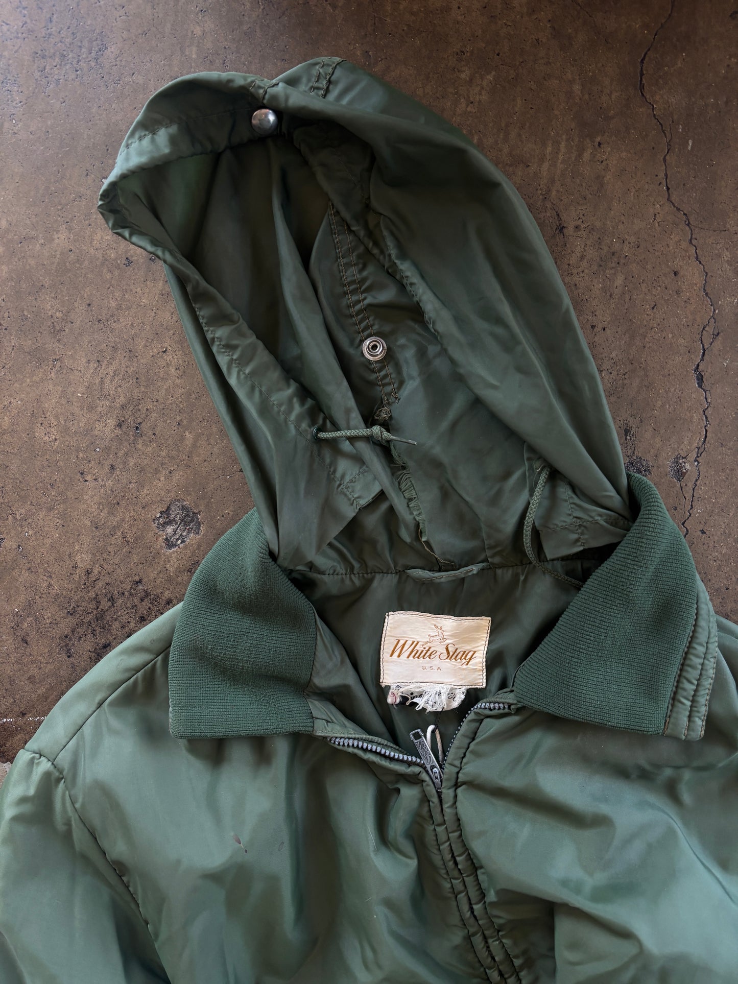 Olive White Stag Hooded Jacket