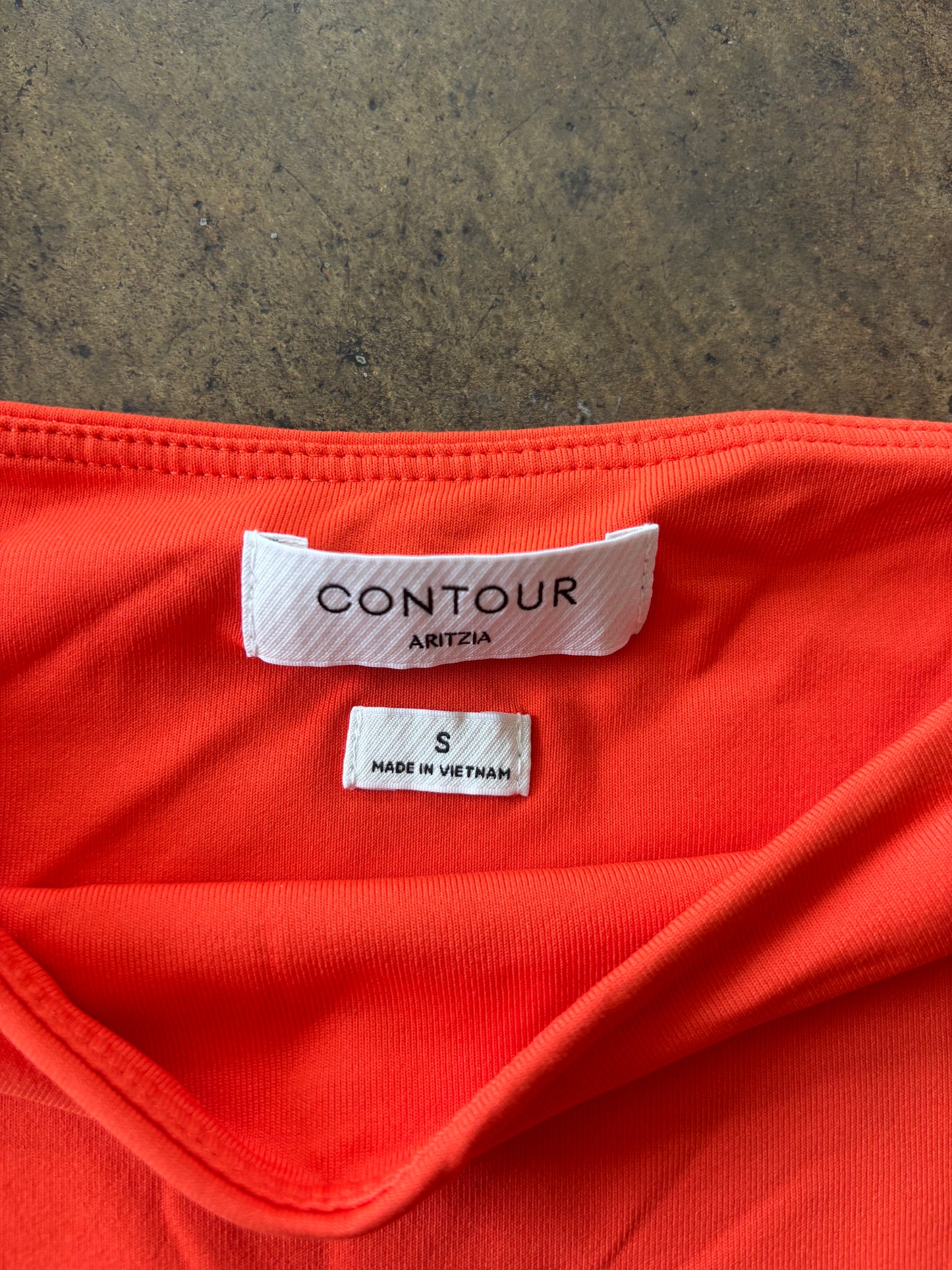 Orange Square Neck Contour Bodysuit