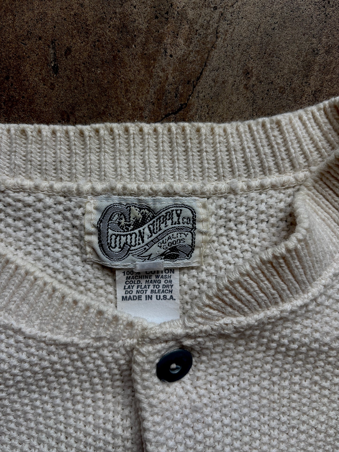 Cream Knit Henley