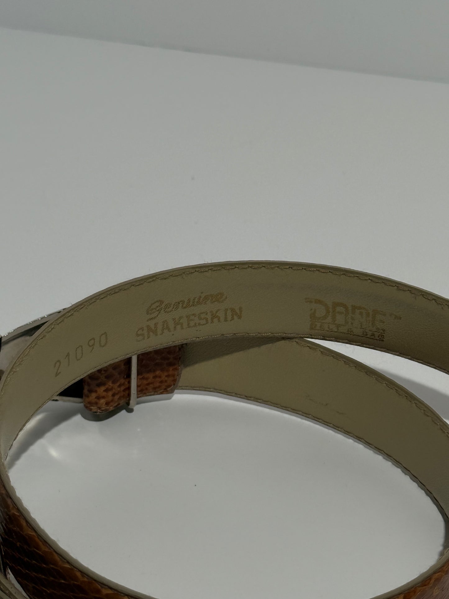 Cognac Snakeskin Belt