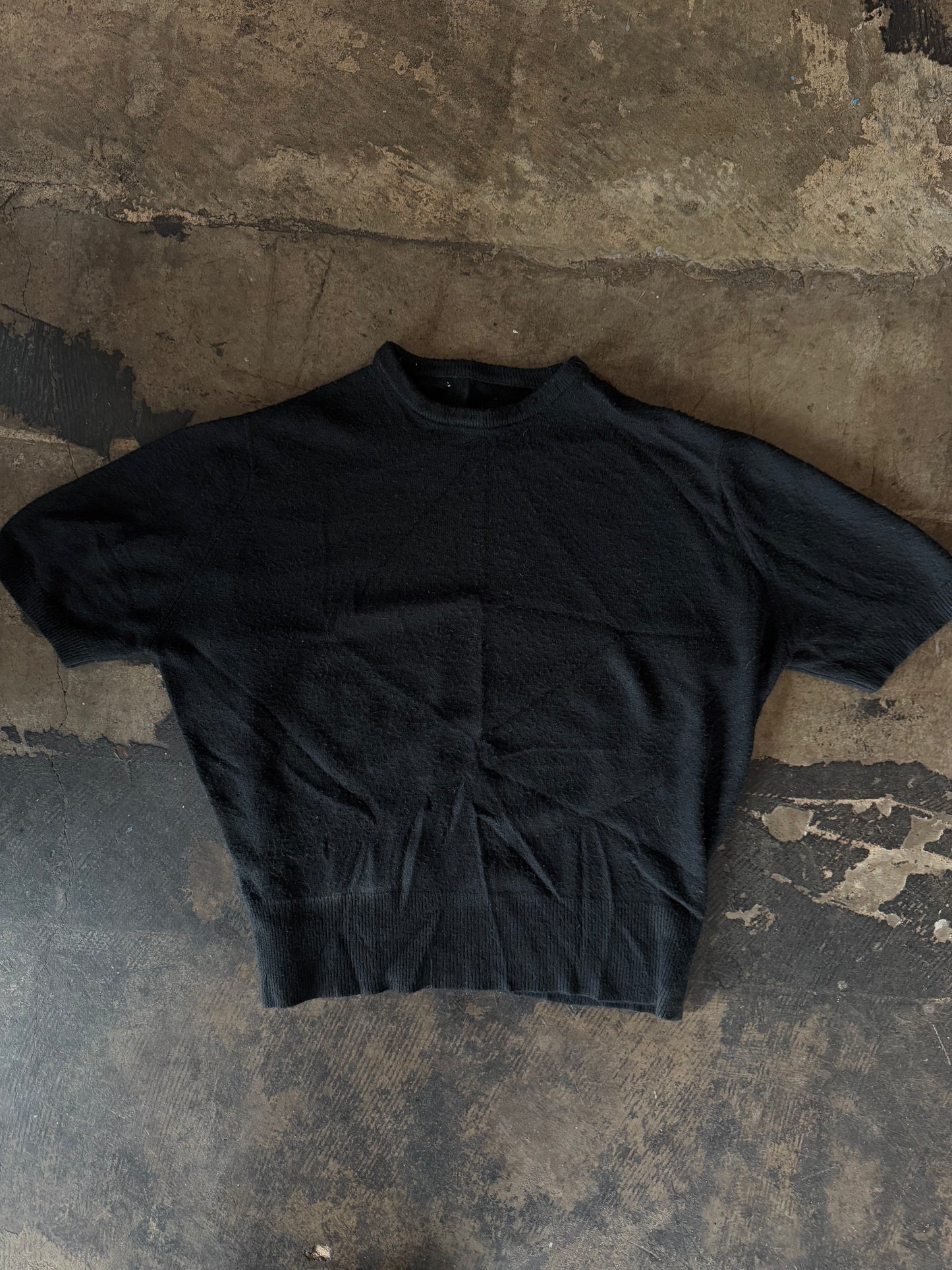 Black Cashmere Short Sleeve Top