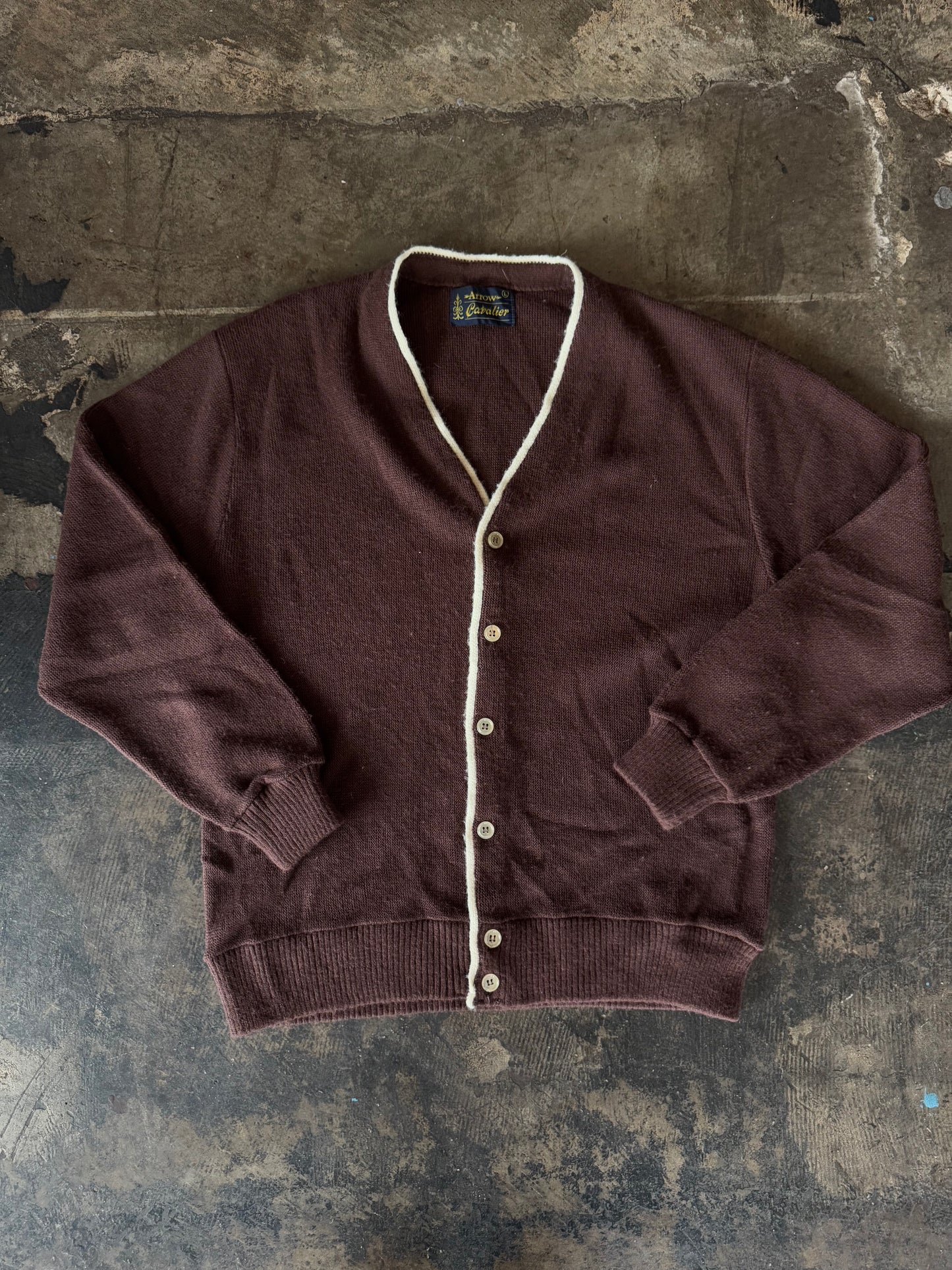 Arrow Cavalier Button Front Brown Cardigan
