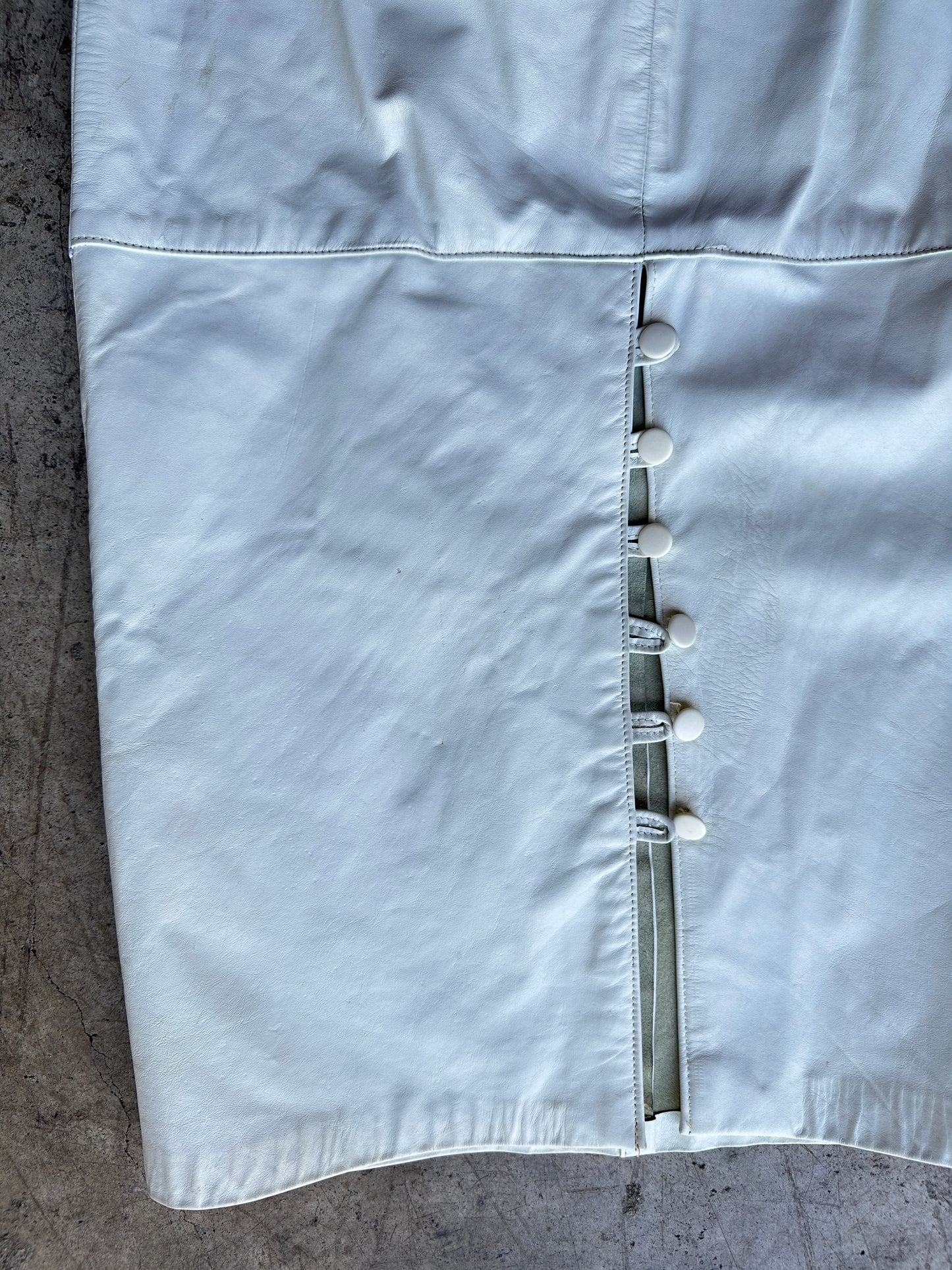 White Leather Pencil Skirt