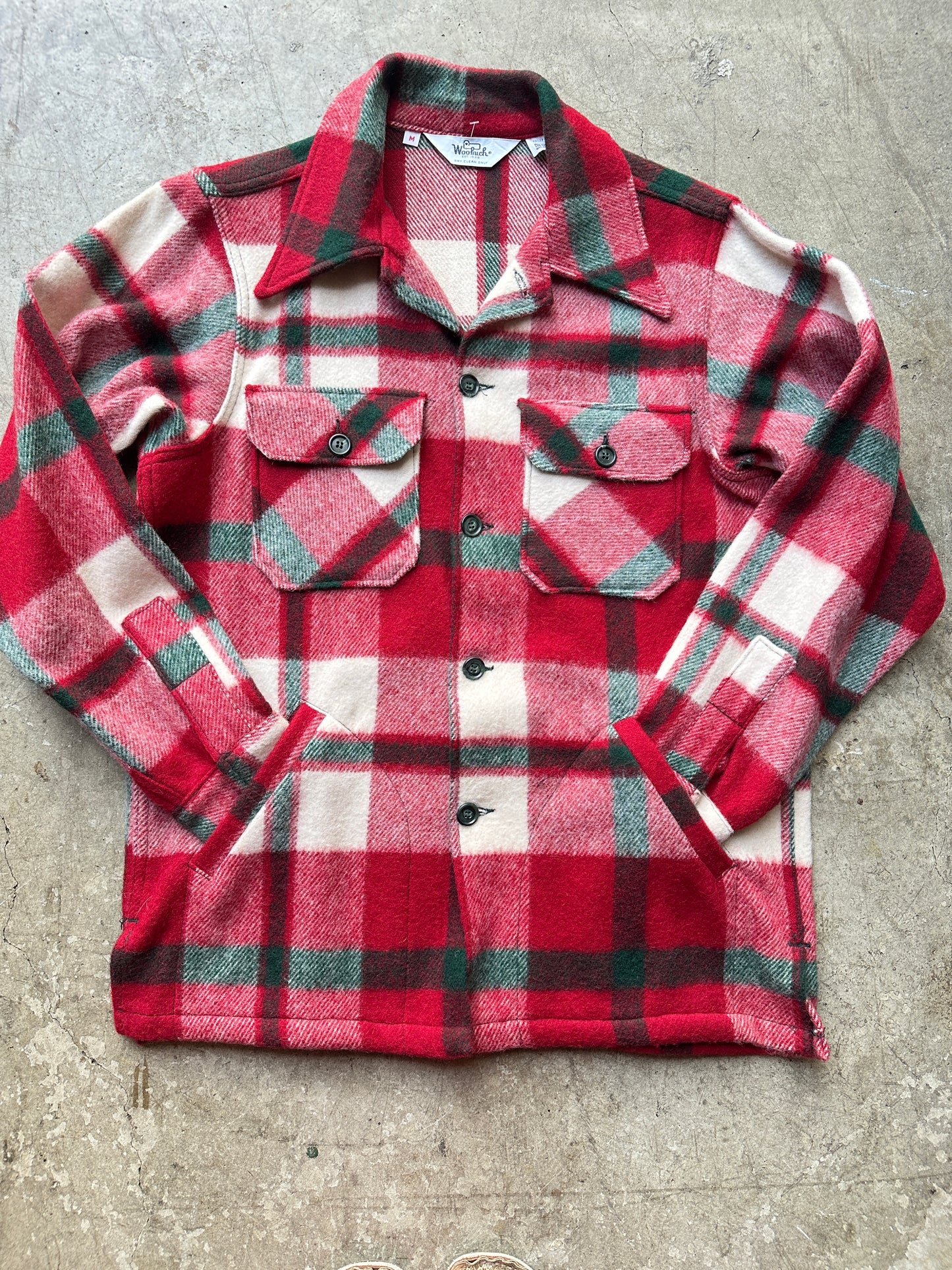 Red + White Buffalo Plaid Woolrich Jacket