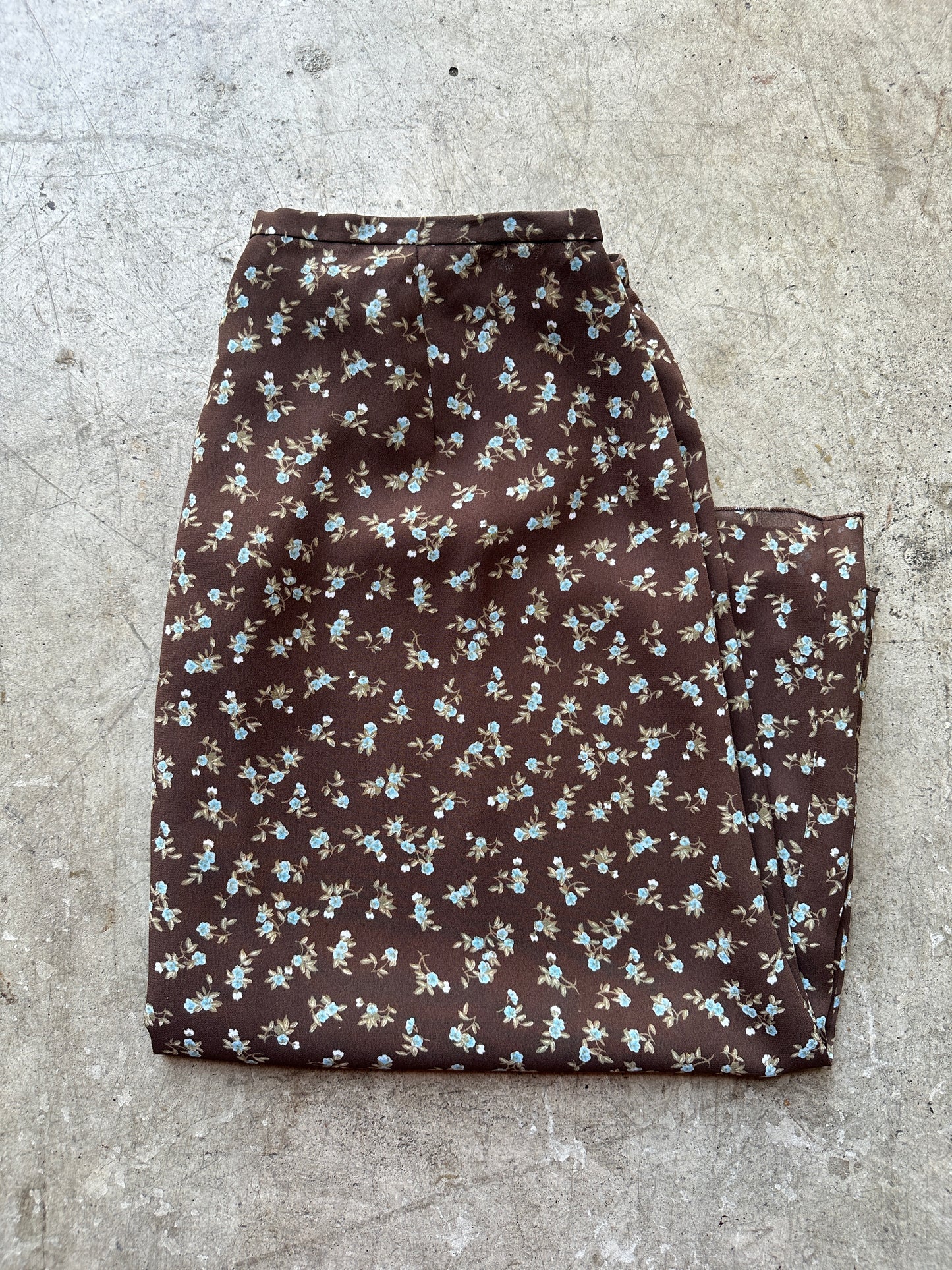 90s Brown Floral Skirt