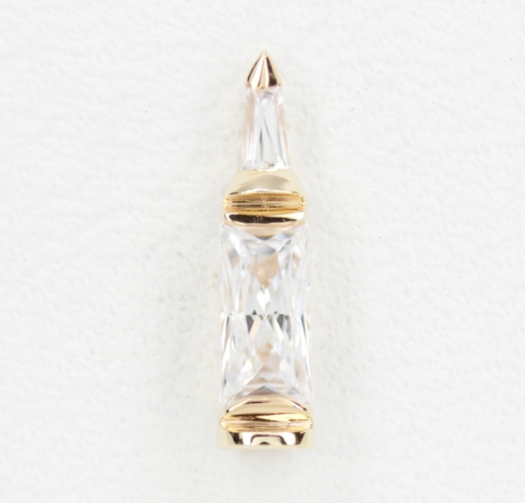 Crystal Bullet CZ Threadless End